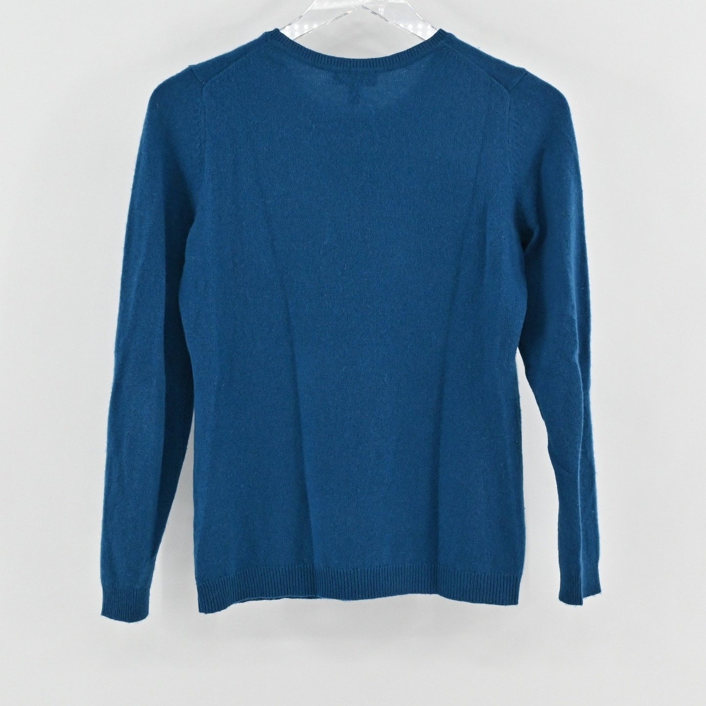 Charter Club Womens Cashmere Sweater Sz XS Teal Blue Crew Neck Cozy Quiet Luxury
