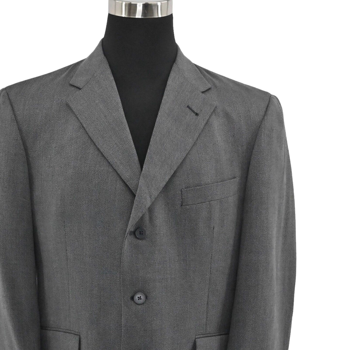 Vtg BURBERRY Blazer Mens Size 42S Classic Gray 100% Wool Union Tag USA 00s Retro