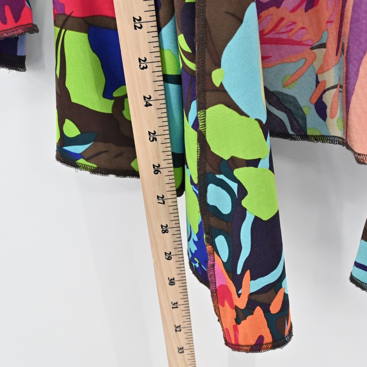 ALBERTO MAKALI Kimono Womens Size S Multicolor Floral Waterfall Open Front