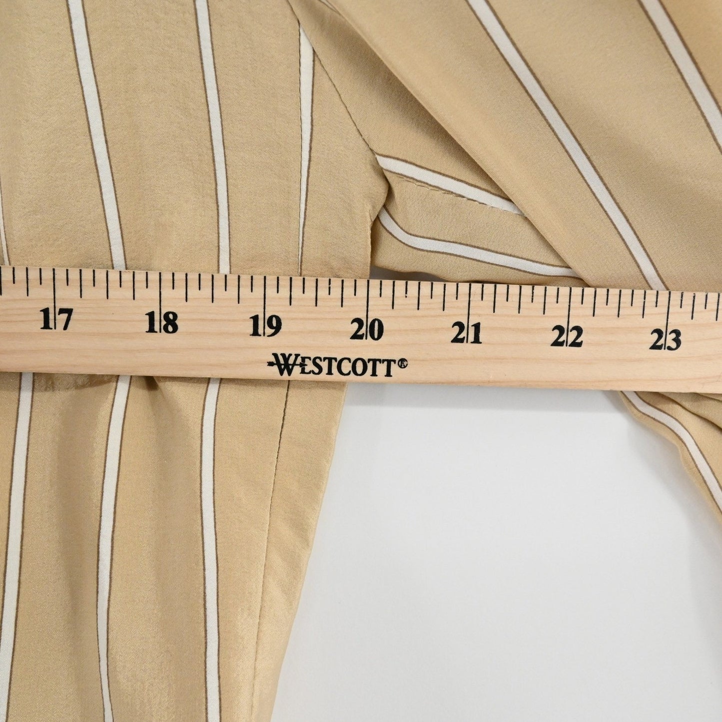 Linda Allard Ellen Tracy Womens Silk Blazer Size 2 Striped Tan Long Line Career