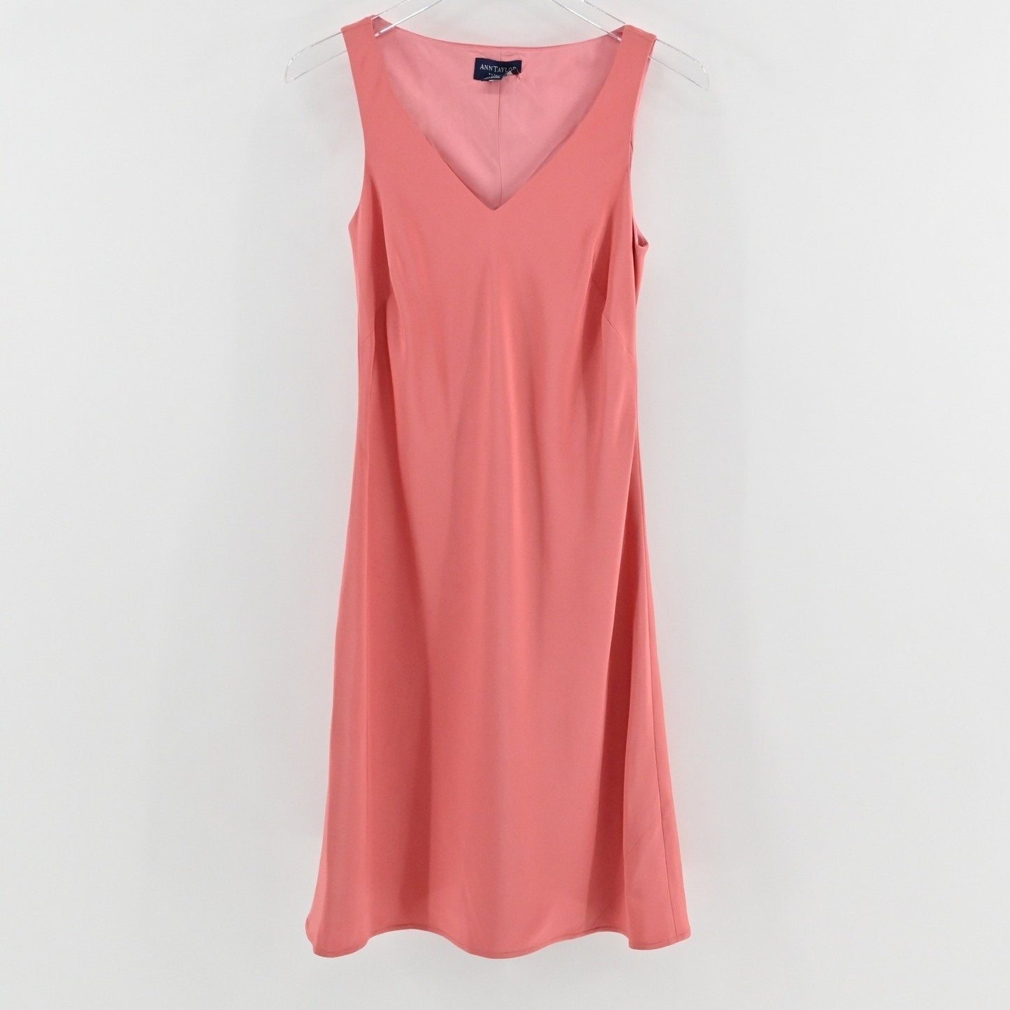 Vtg Ann Taylor Silk Slip Dress Sz 6 Petite Coral Pink Romantic Sleeveless Lined