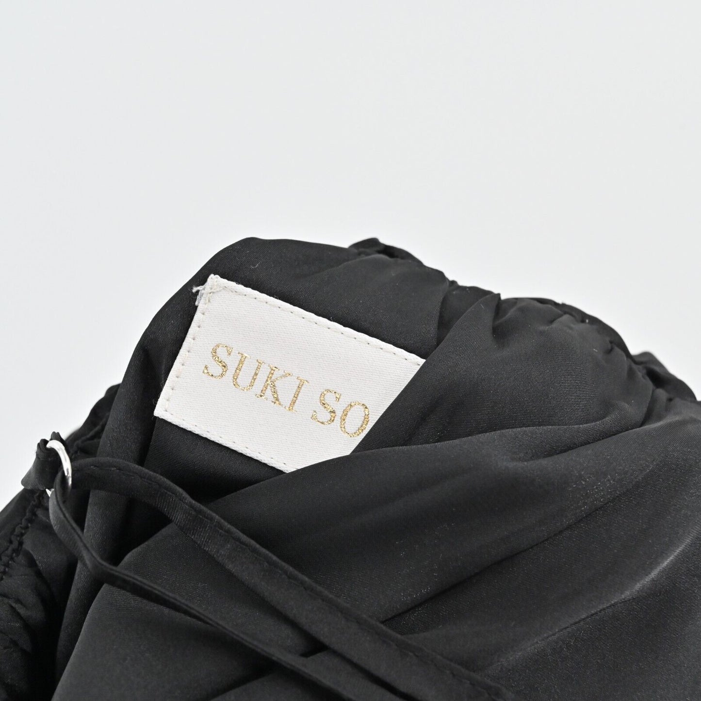 SUKI SO Dress Size S Solid Black Sleeveless Ruffle High Low Button Front Maxi