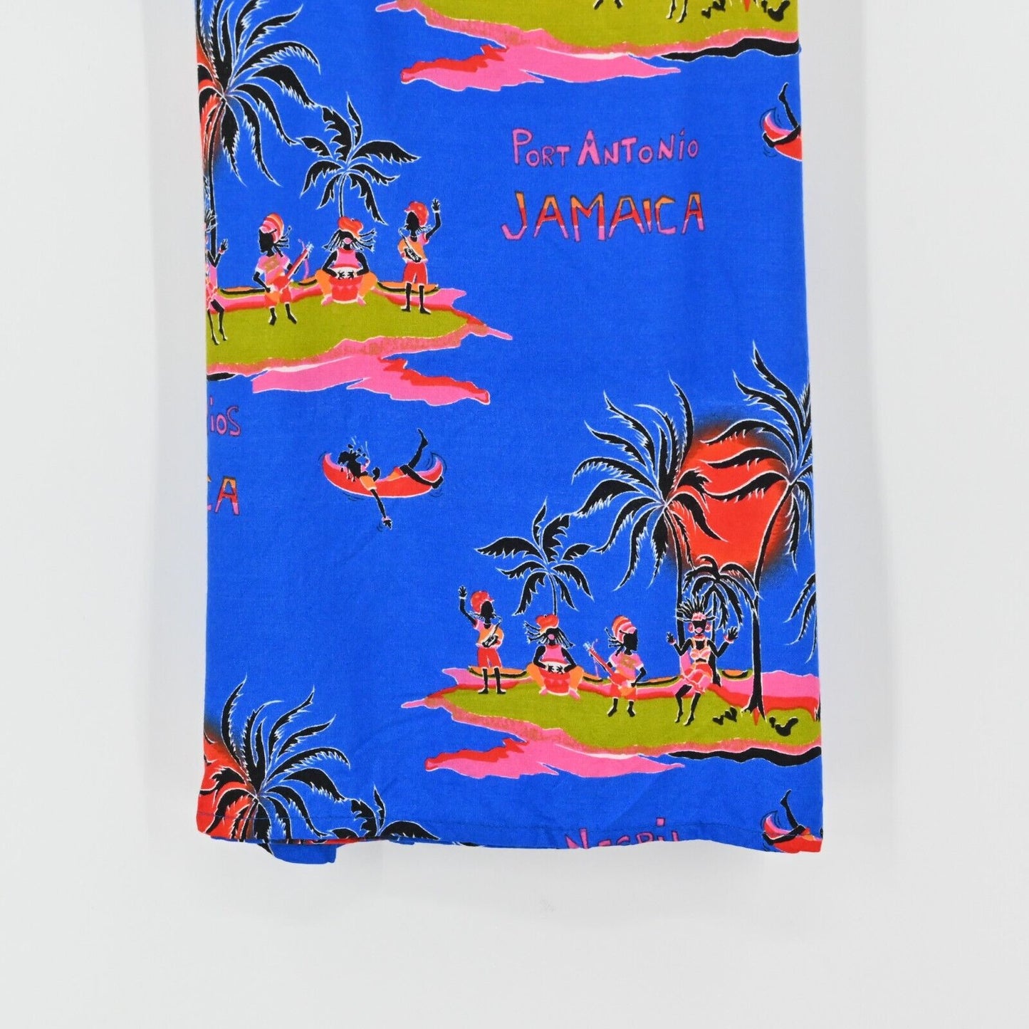Vtg Y2k Tropical Dress Womens Sz S Blue Negril Jamaica Caribbean SUN ISLAND