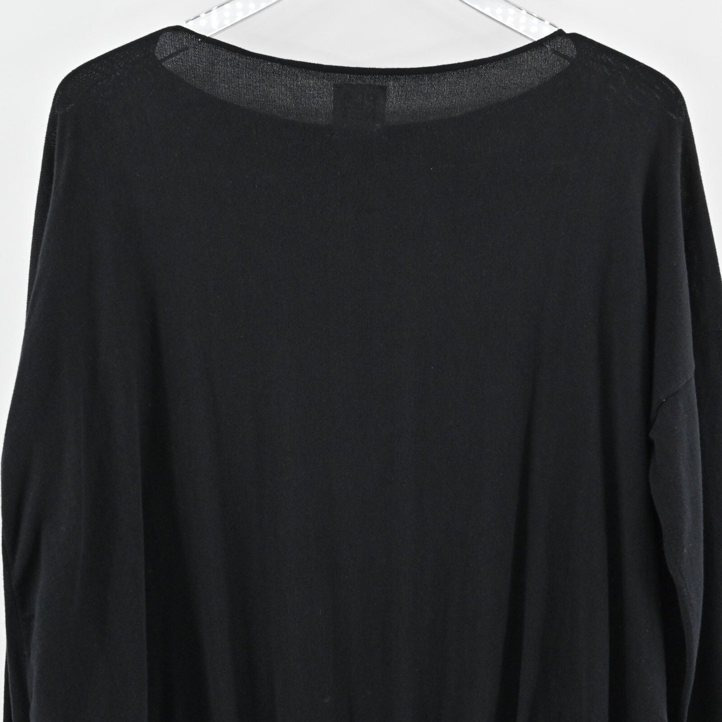PLANET by LAUREN G Womens Black OSFA Sweater Pima Cotton Bateau Neck Minimalist