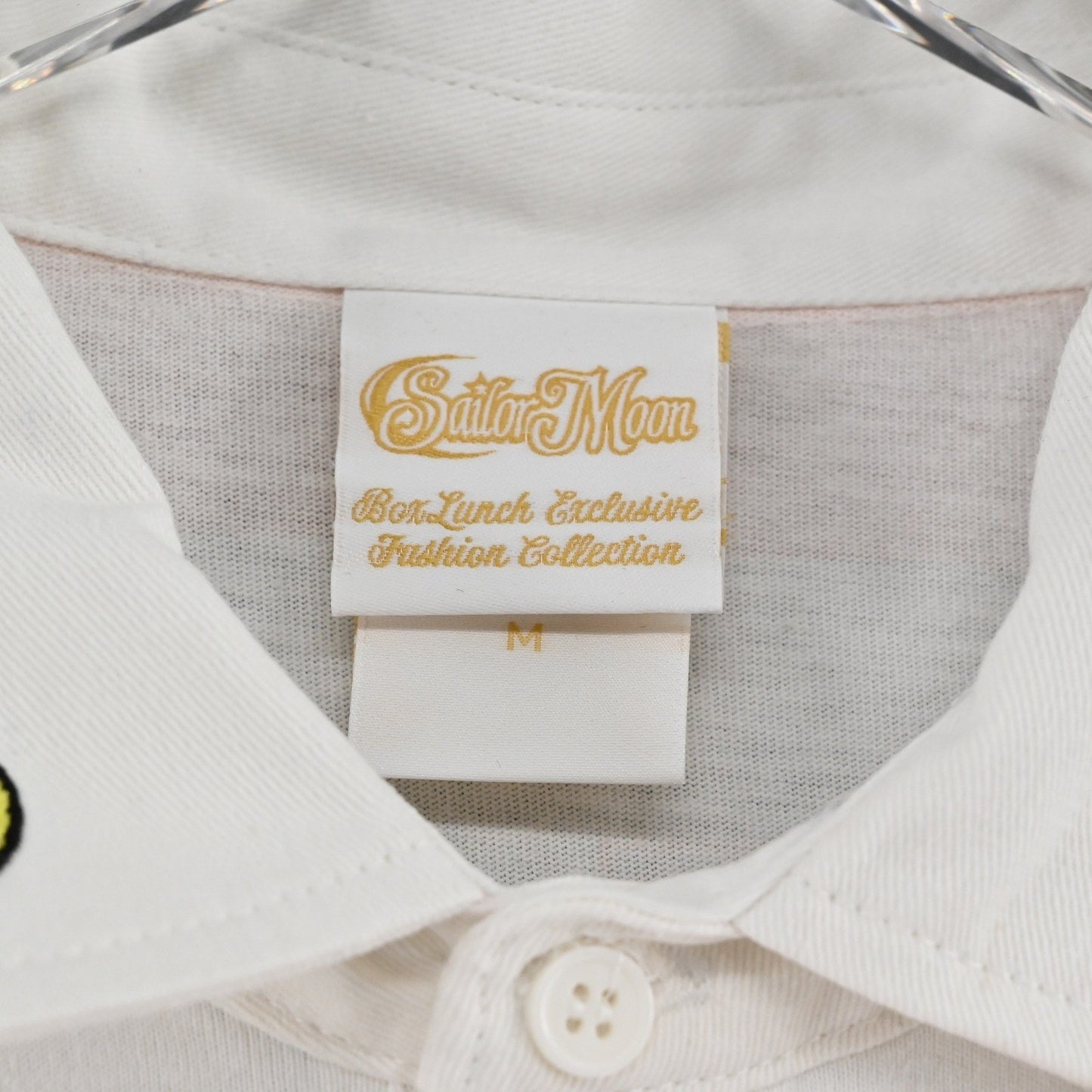 Sailor Moon Pink Stripe Long Sleeve Polo Shirt Size M Anime BoxLunch Exclusive