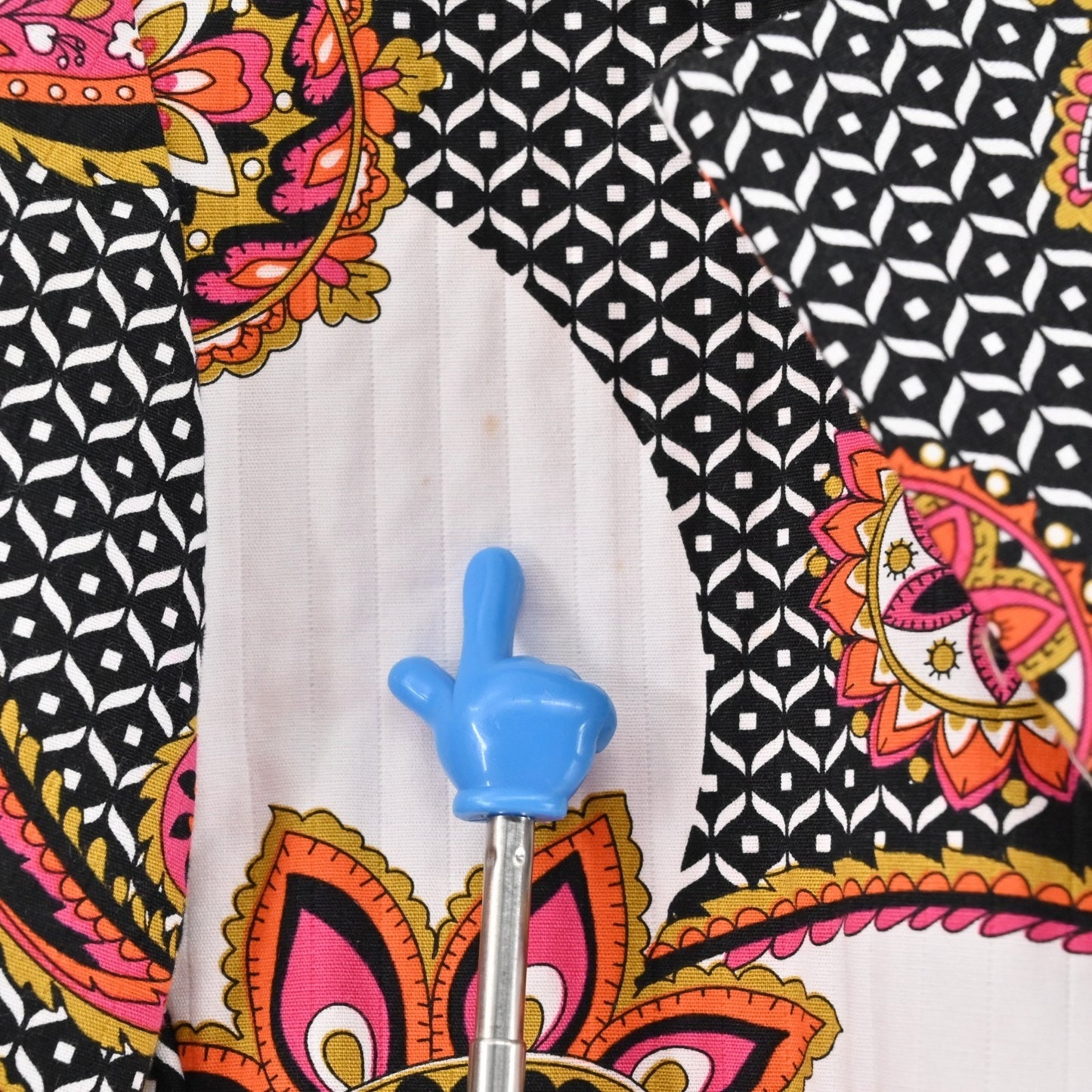 CHICOS Womens Paisley Blazer Size M Pink Single Breasted Maximalist Jacket Bold