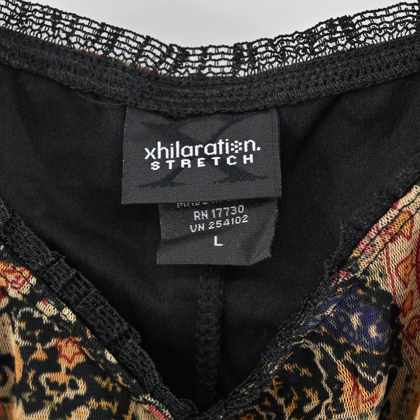 Vtg Xhilaration Y2k Dress Size L Fairy Sheer Mesh Cinch Grunge Indie Sleaze Mini