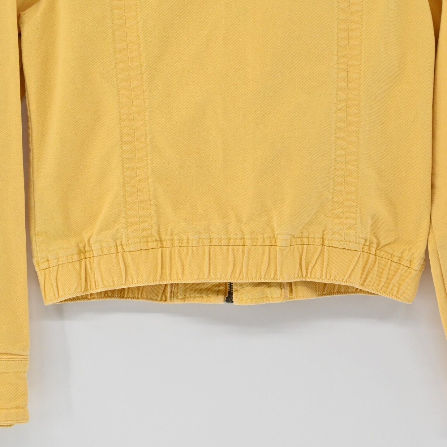 Vtg AMERICAN EAGLE Jean Jacket Womens Size M Yellow Denim Zip Up Pockets Y2k
