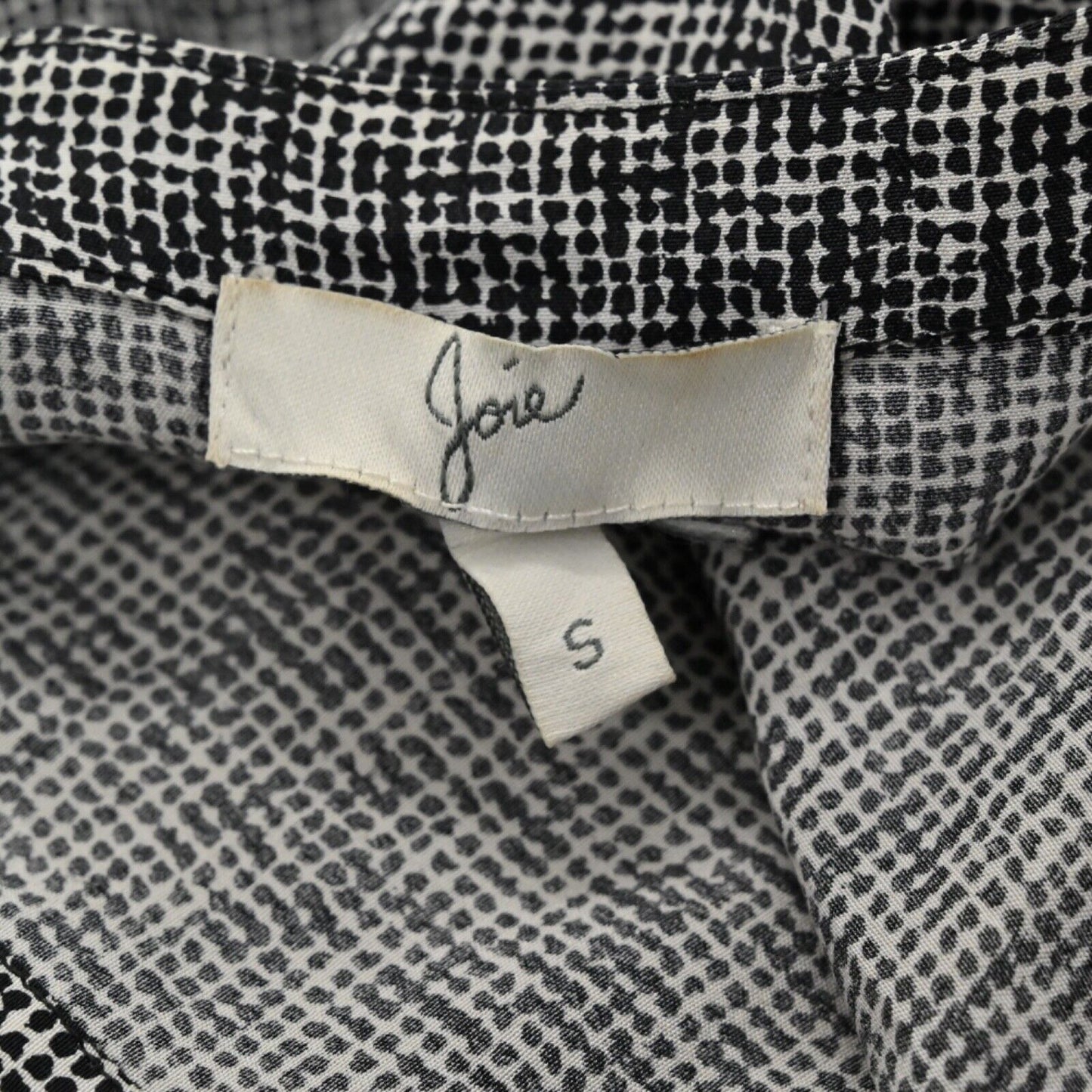 JOIE Top Womens Size S Black White Polka Dot Button Front Sleeveless Minimalist
