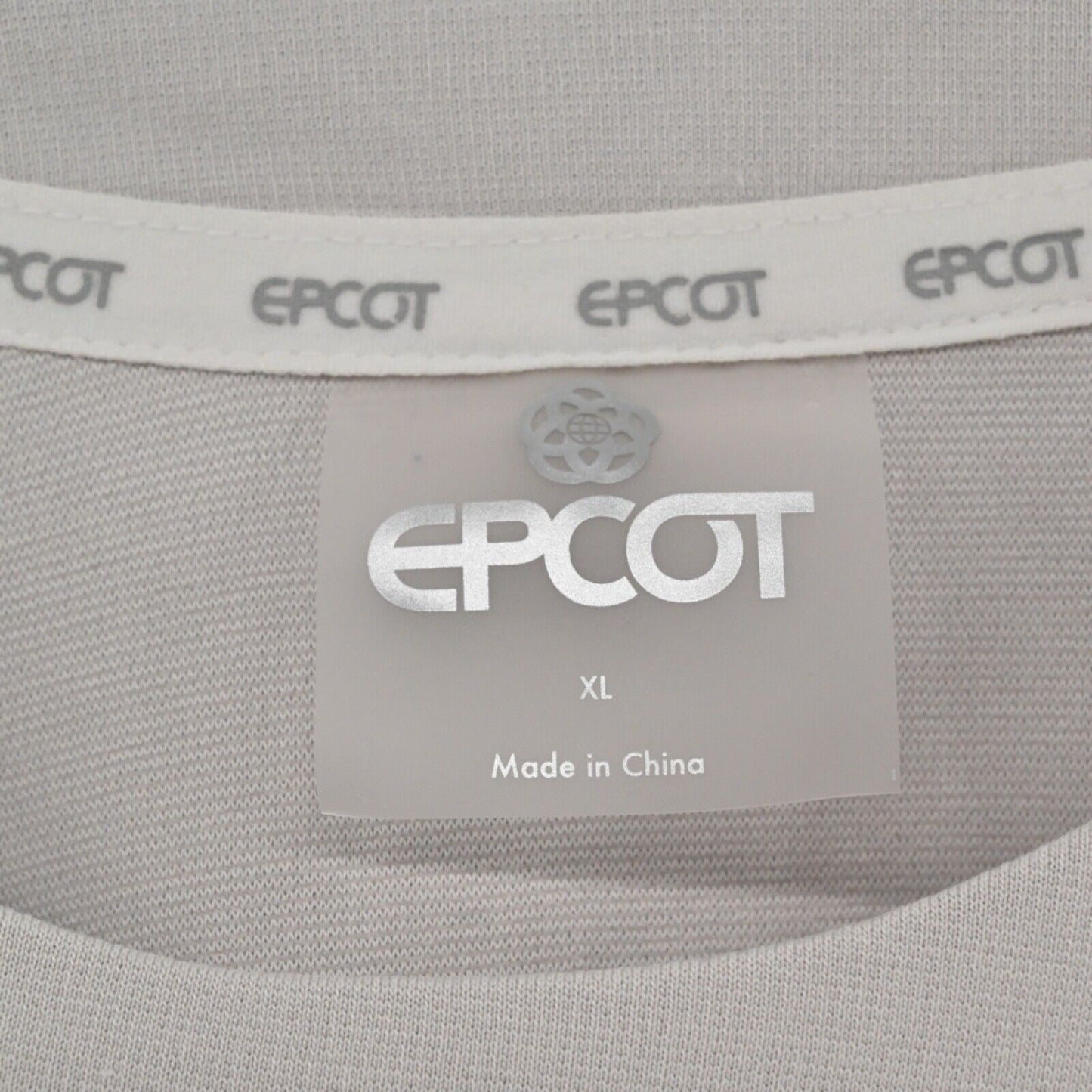 DISNEY PARKS EPCOT T Shirt Womens Sz XL Gray Spaceship Earth Print Long Sleeve