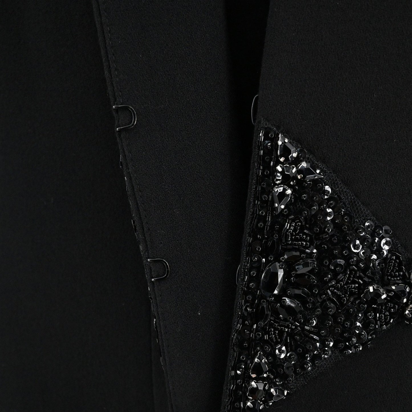 Badgley Mischka Beaded Jacket Size 6 Black Embellished Elegant Quiet Luxury Chic