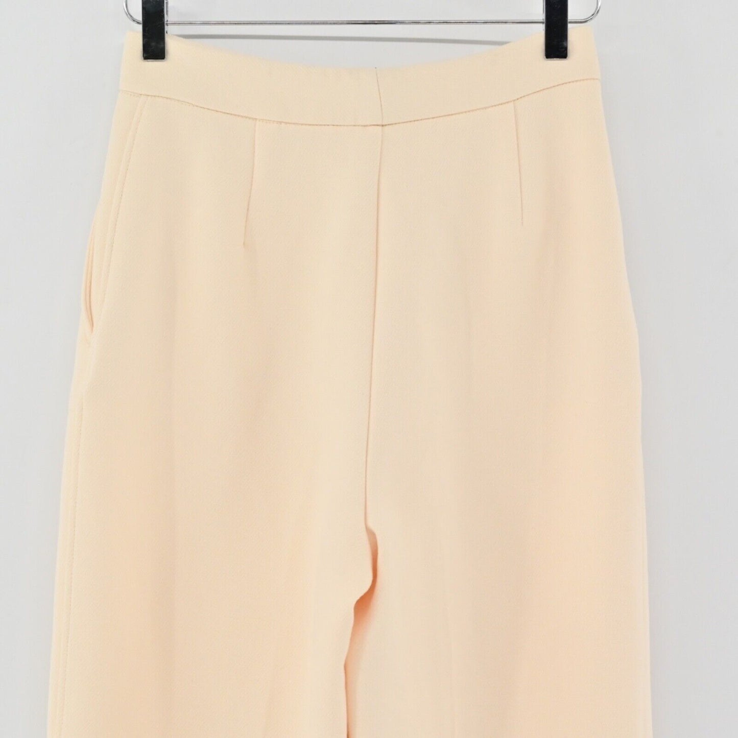 ZARA Pants Womens Sz XS Ivory High Rise Straight Leg Minimalist Dress Career NEW