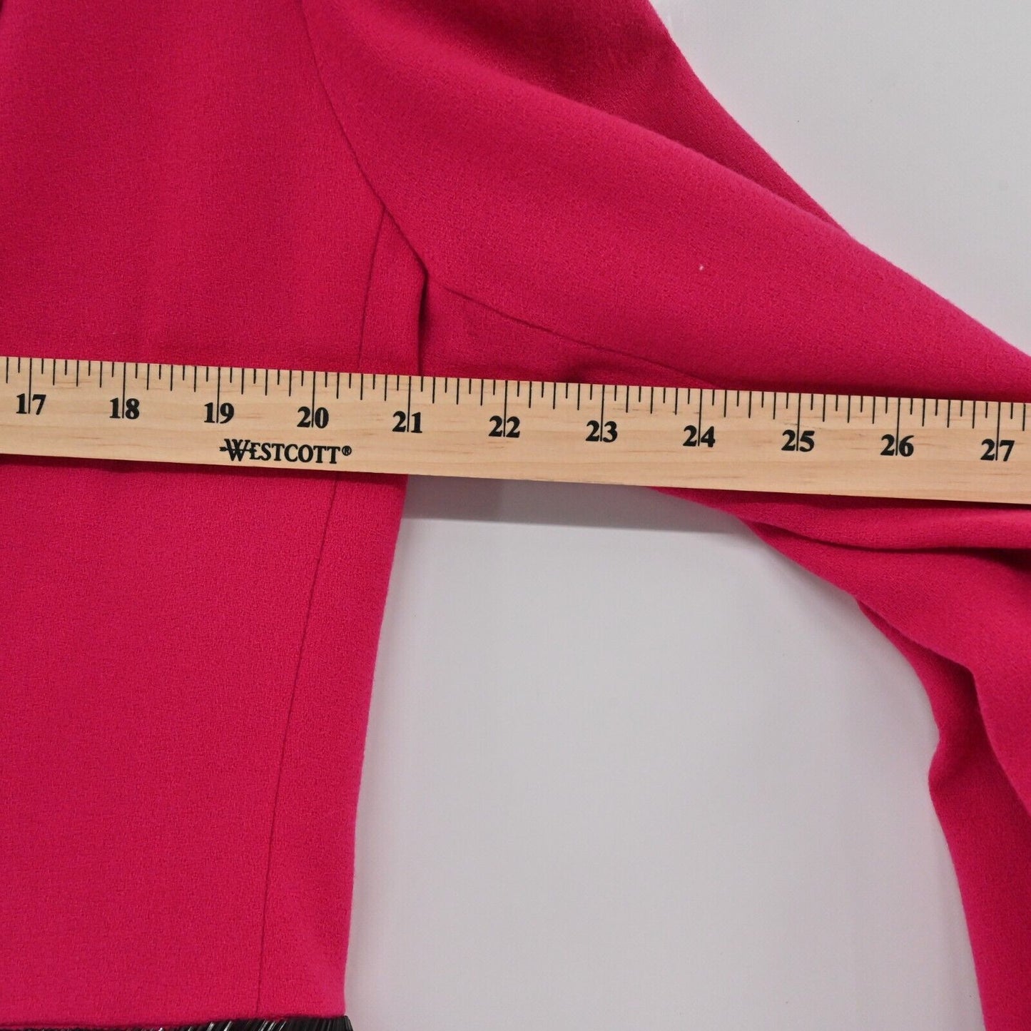 Vtg LILLIE RUBIN Skirt Suit Womens Size 10 Hot Pink Black Beaded 80s