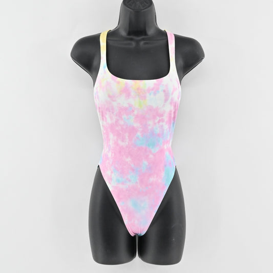 SOLID STRIPED x REDONE Swimsuit Womens Sz XS The Vince One Piece Cutout Tie Dye