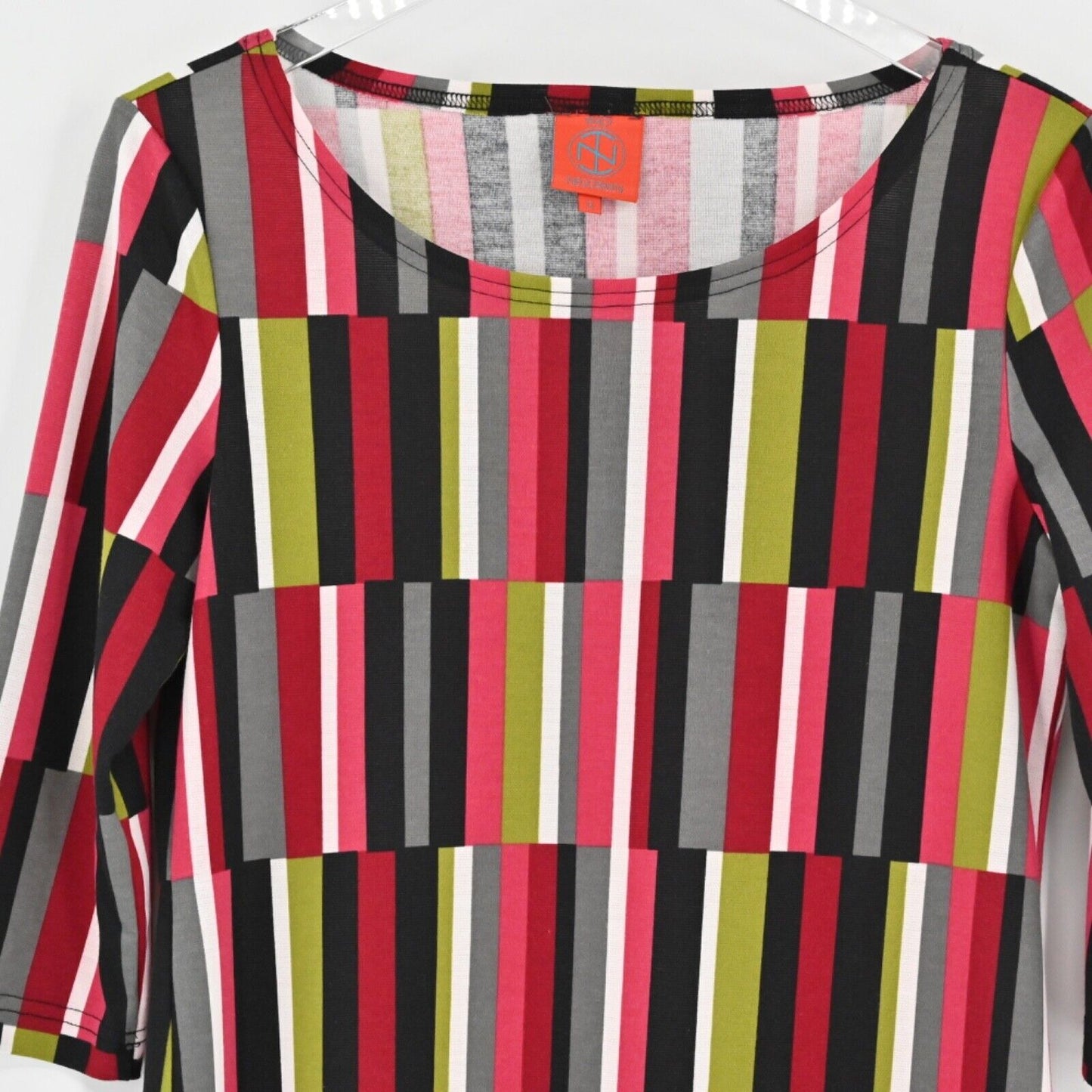 TRACY NEGOSHIAN Dress Womens Size Small Marisa Retro 70s Striped Scoop Neck Knit