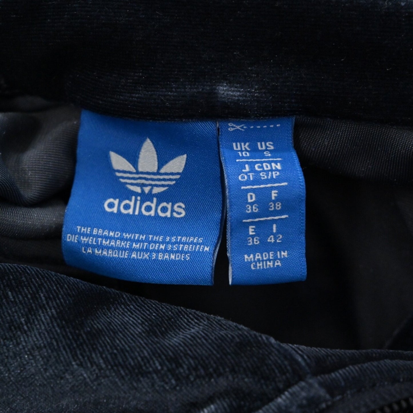 ADIDAS Jacket Womens Size S Blue Luxe Velvet Firebird Originals Track Full Zip
