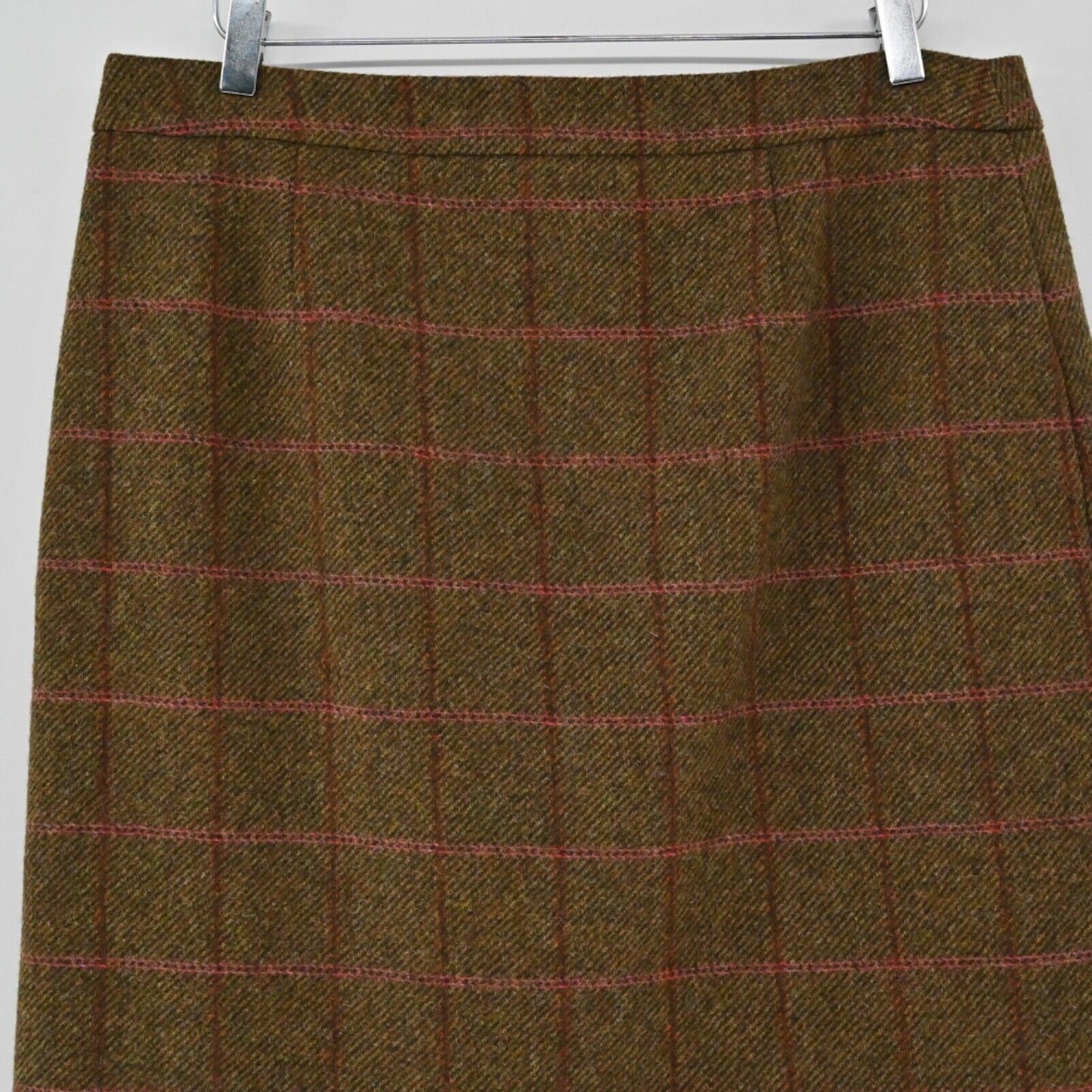 BODEN Skirt Womens Size 12L Brown Plaid Wool British Tweed Equestrian Mini Wrap