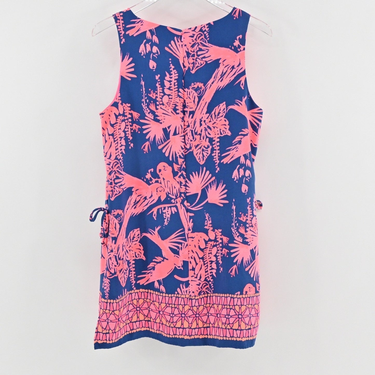Lilly Pulitzer Donna Romper Sz 10 Indigo Night Caw Blue Pink Sleeveless Playsuit