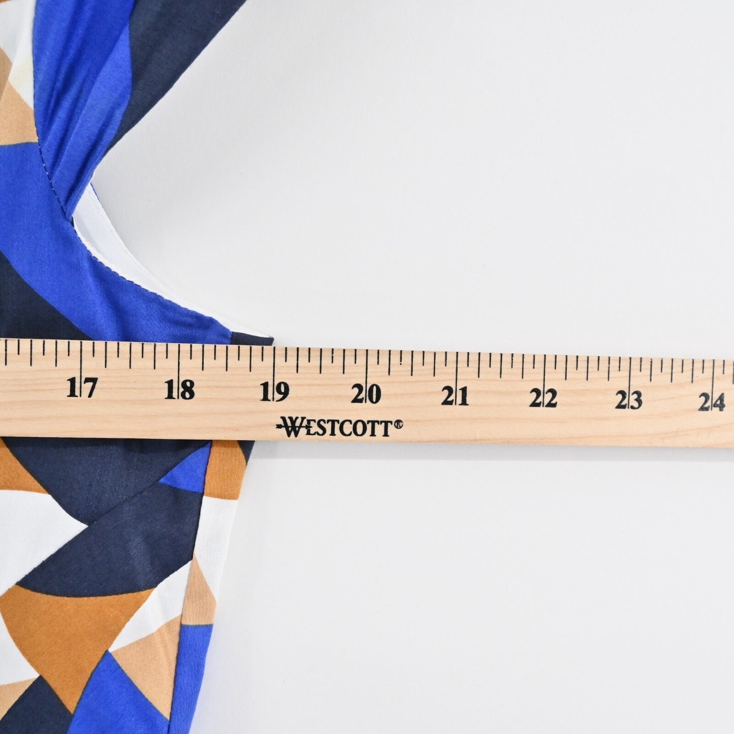 MILLY Mini Sheath Dress Size 10 Blue Geometric Print Cotton Boat Neck Retro USA