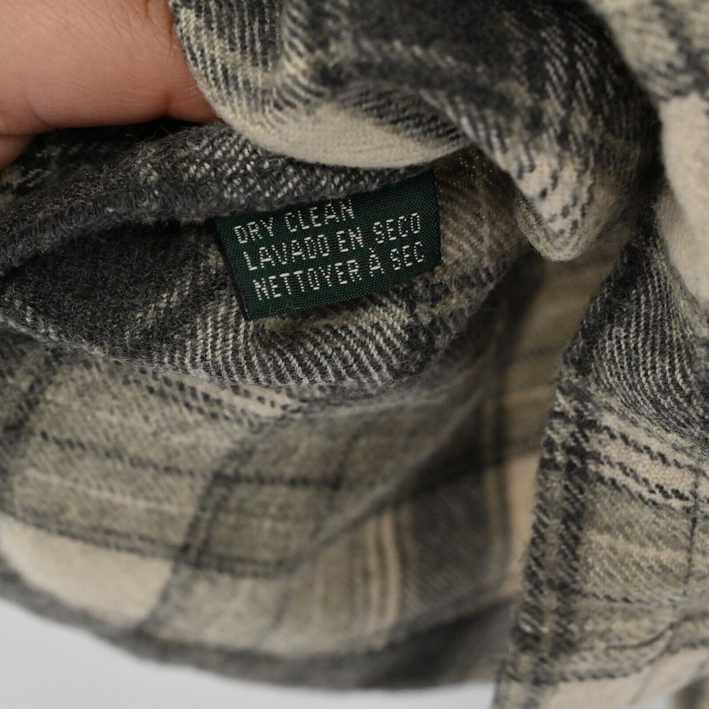 LAUREN RALPH LAUREN Shirt Mens Size M Long Sleeve Plaid Wool Button Up Pocket