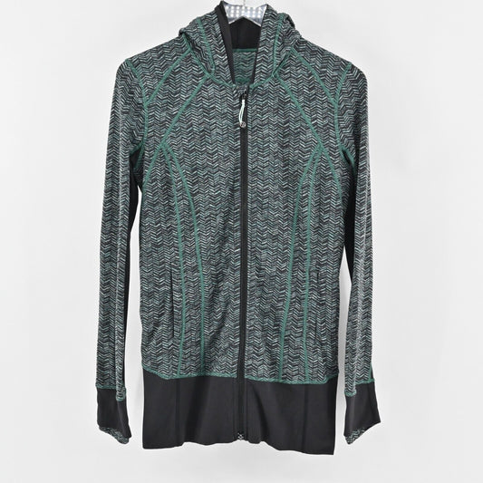 LULULEMON Jacket Womens Size 8 Daily Practice Zip Front Hooded Logo Activewear