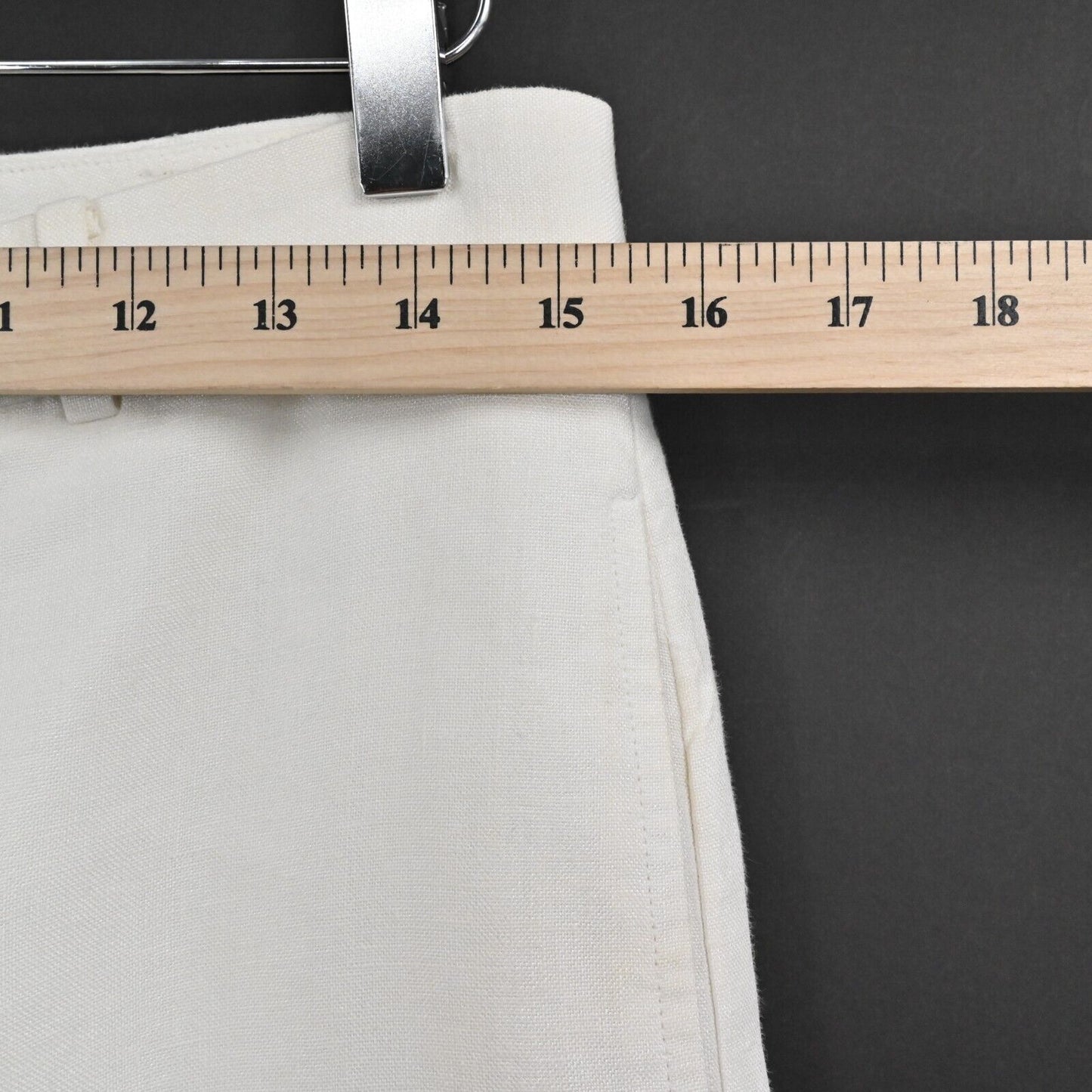RALPH LAUREN Black Label Pants Womens Sz 6 White Linen Blend Cropped Wide Leg
