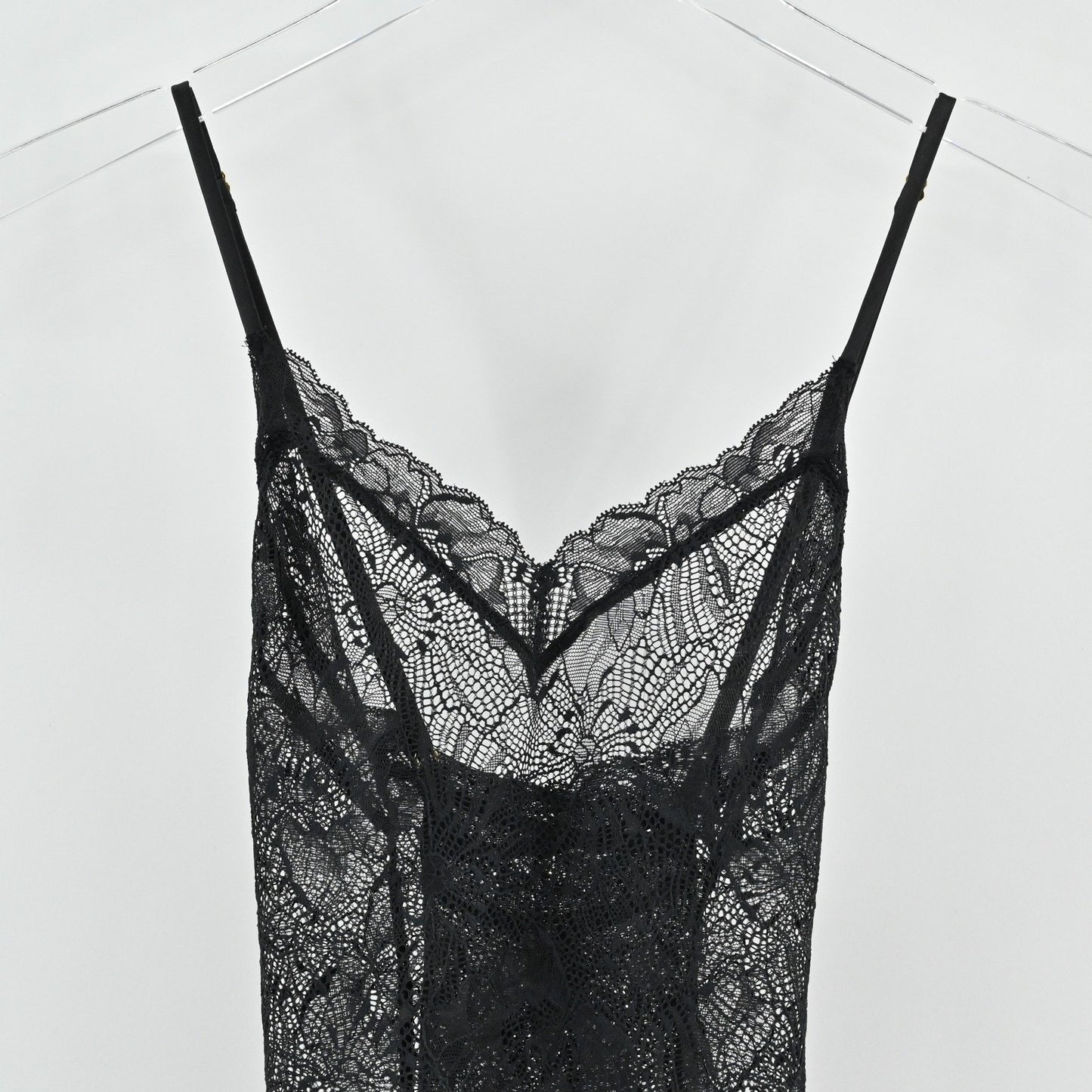 Victorias Secret Black Lace Mini Dress Sz S Halter Dark Romantic Sheer Lingerie