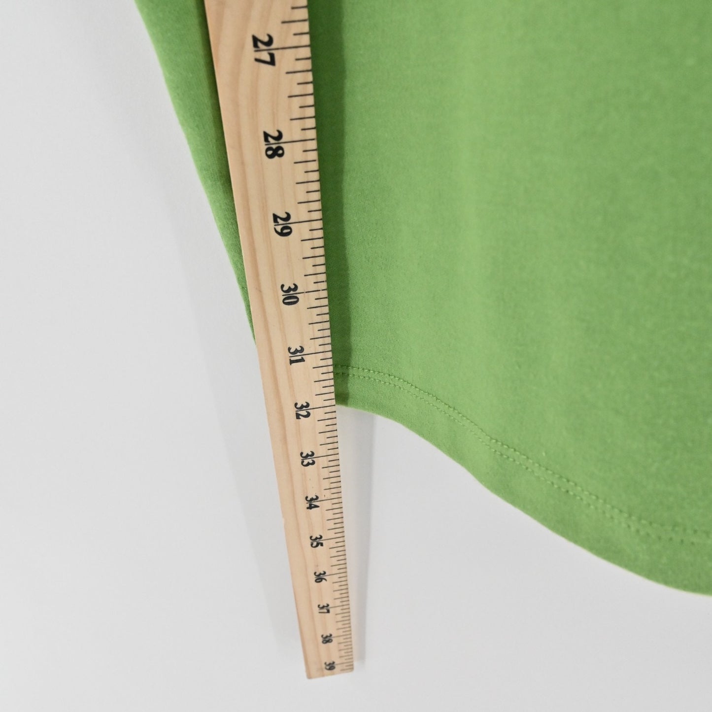 Quacker Factory Womens Scalloped Rhinestone Top Size 3X Green Short Puff Sleeve