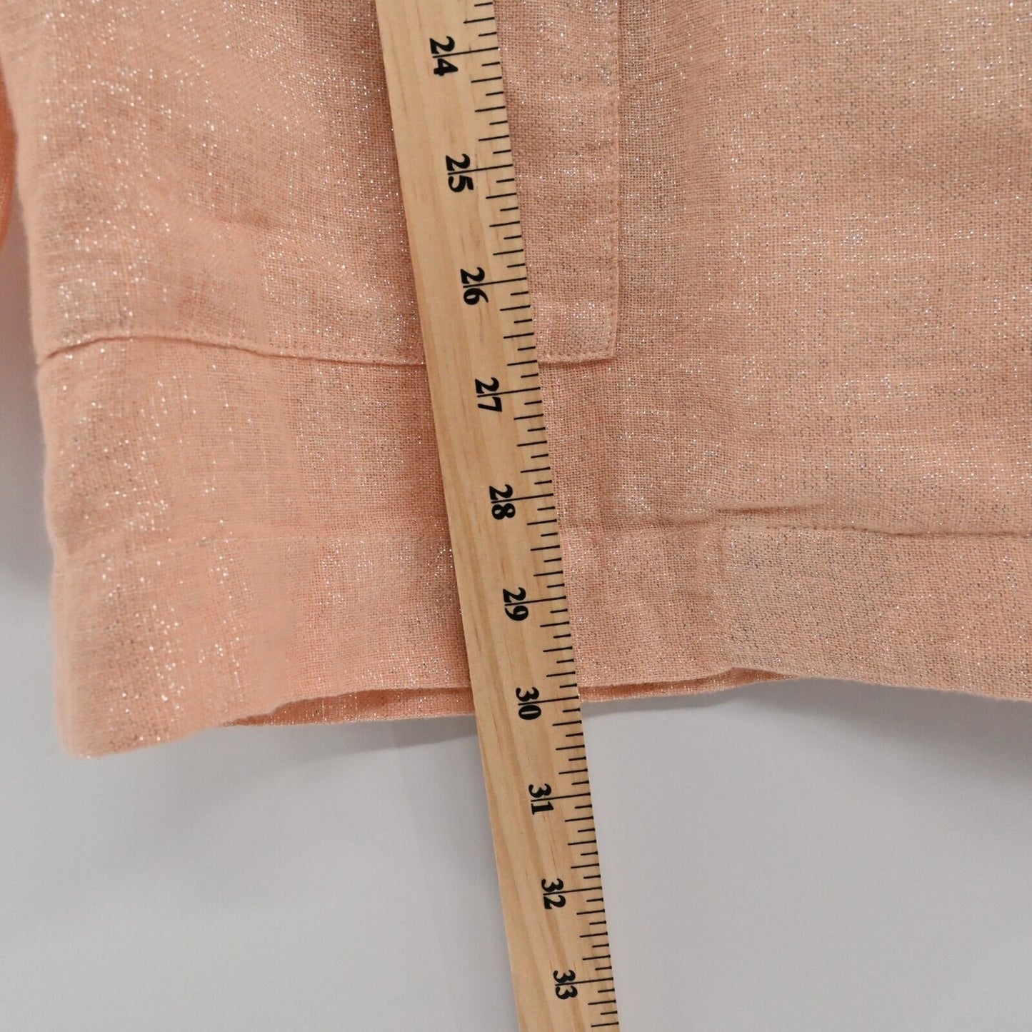 ANTHROPOLOGIE Blazer Womens Sz M Amadi Kaye Shimmer Double Breasted Linen Blend