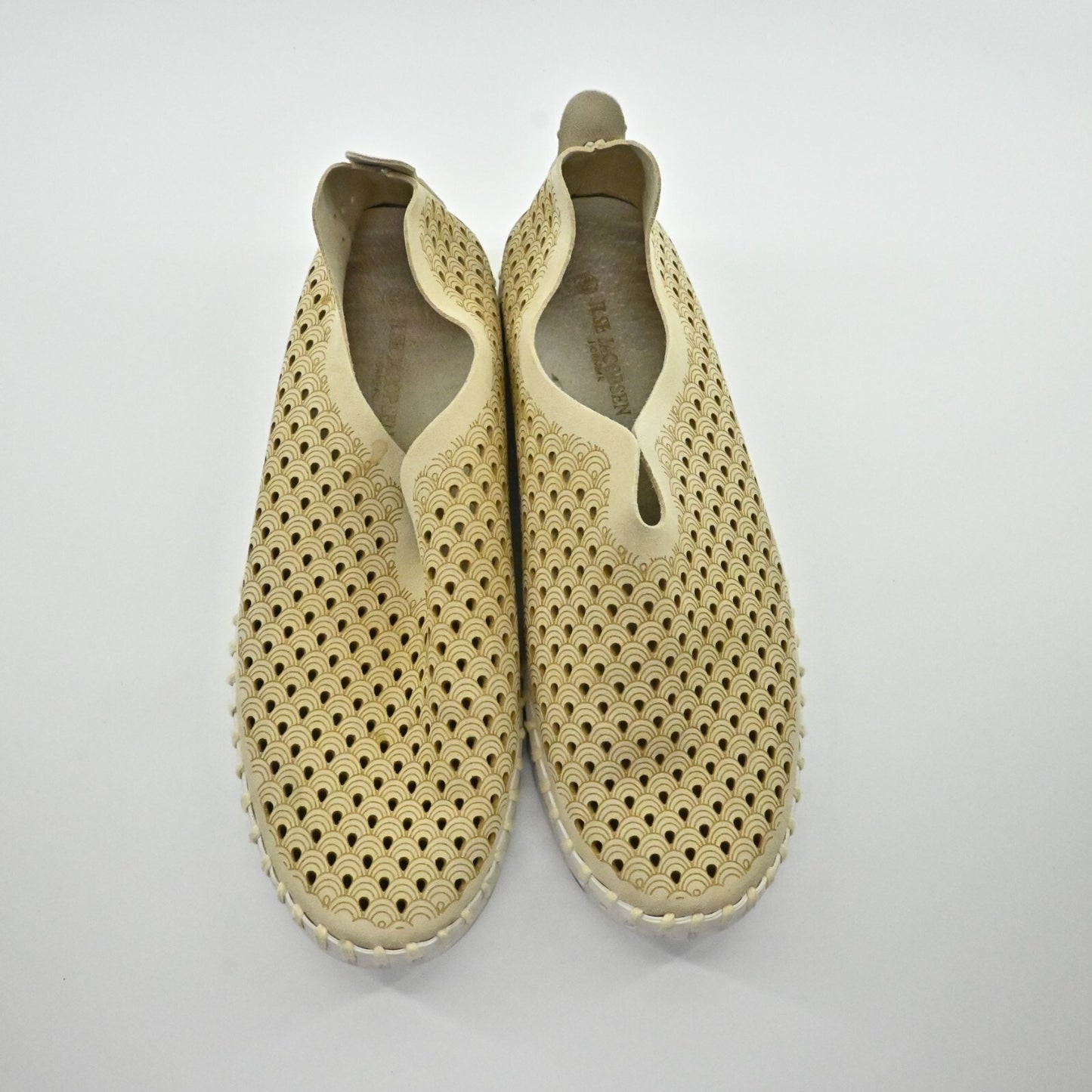 ILSE JACOBSEN Sneaker Womens Size 38 Tulip Platform Beige Low Top Slip On Shoe