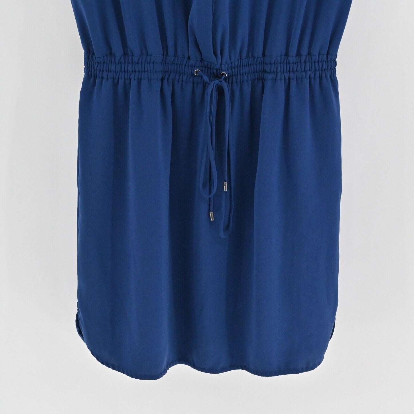VINCE Dress Size XS Blue Cap Sleeve Drawstring Waist Shirt Capsule Quiet Luxury