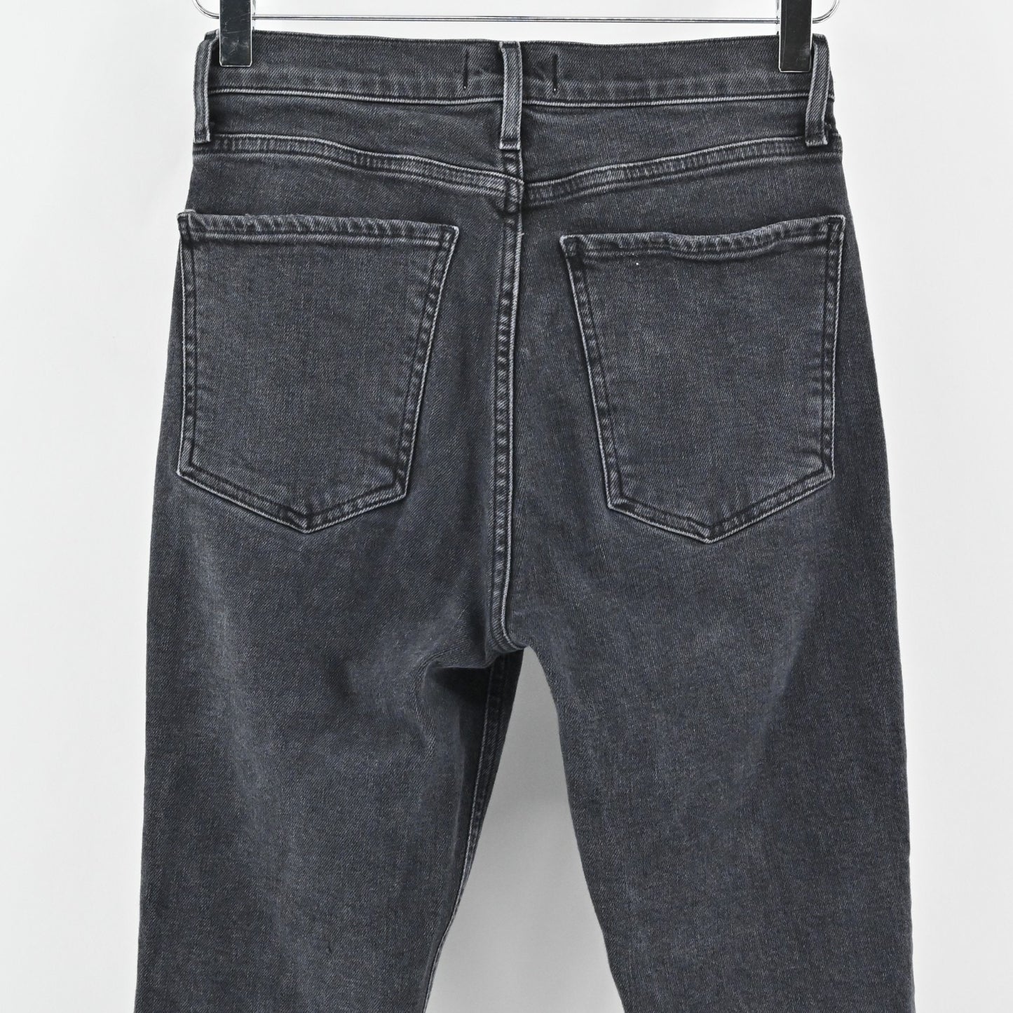 AGOLDE Womens Nico Jeans Size 25 High Rise Slim Casette Black Distressed Denim