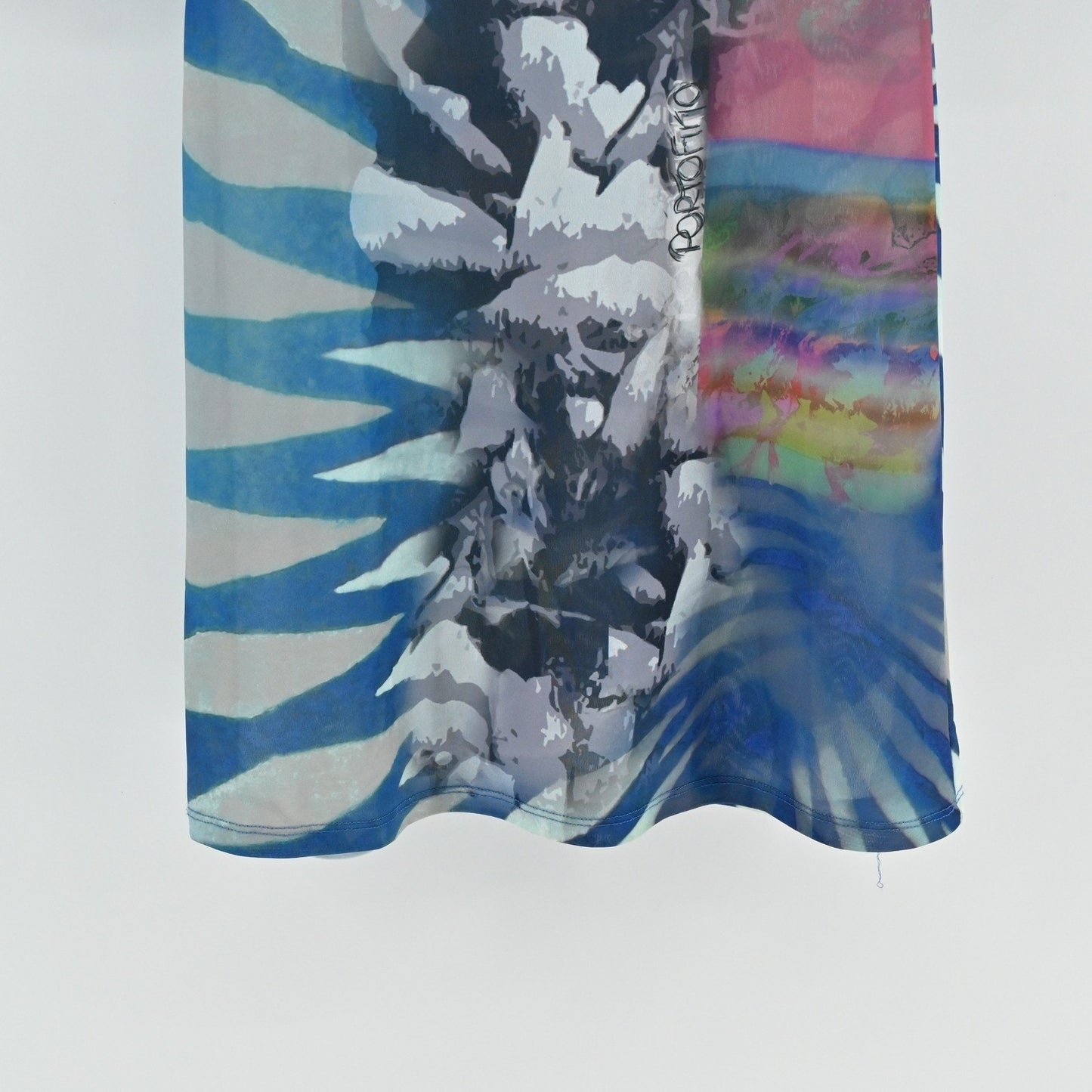 Save The Queen Dress Size M Italy Blue Artsy Eclectic Art To Wear Graphic Print