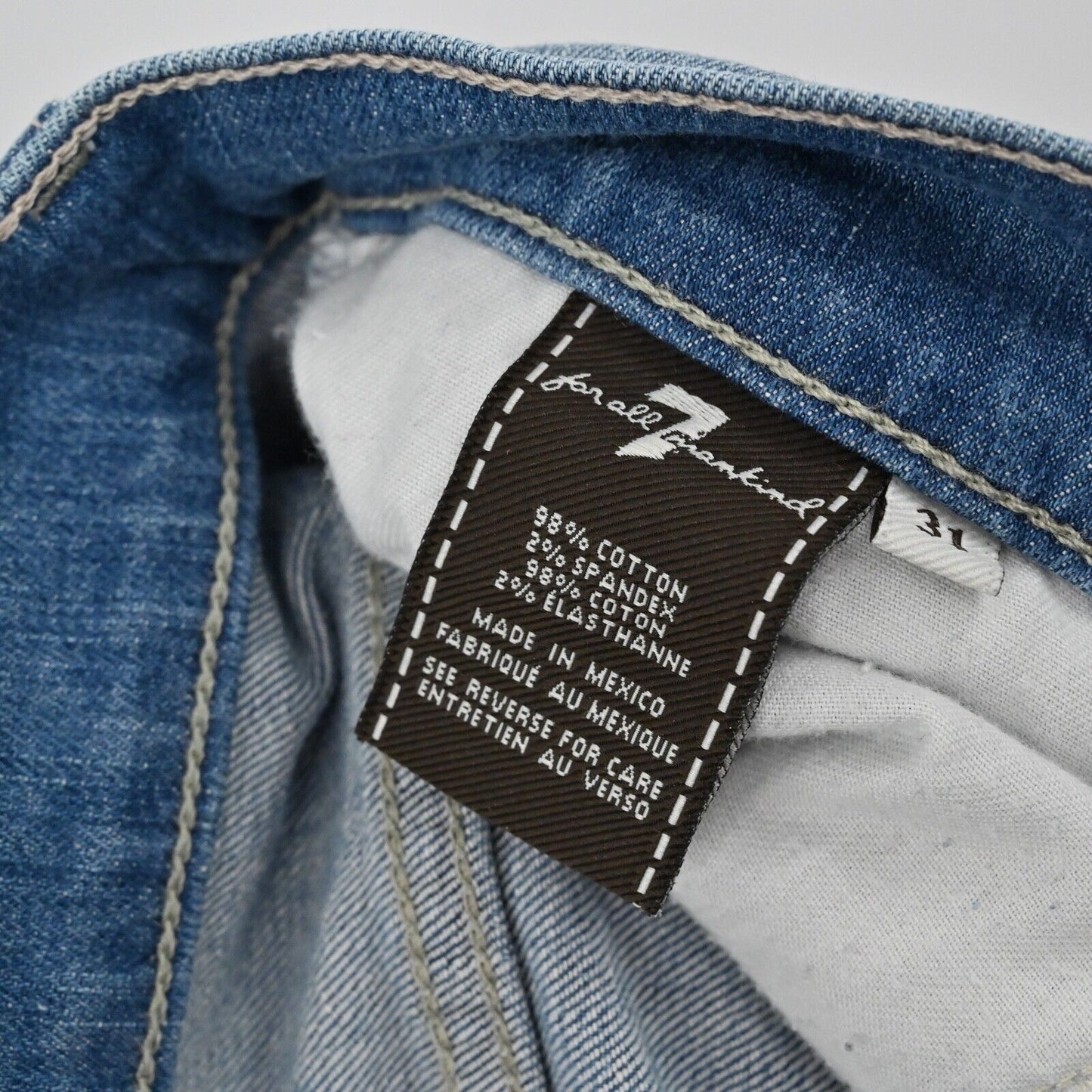 7 FOR ALL MANKIND Jeans Mens Size 31x29 Button Fly Straight Medium Wash Mid Rise