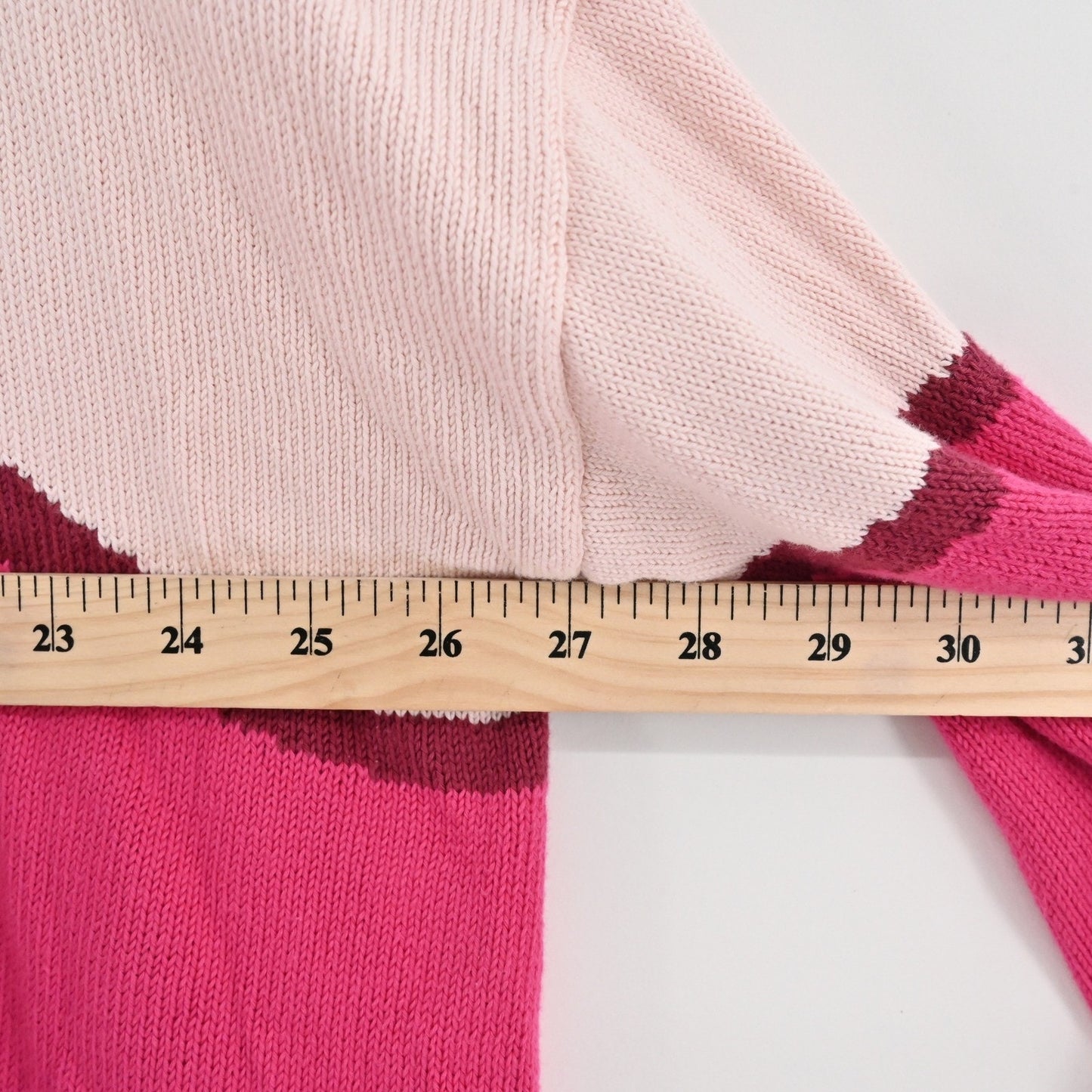 Tuckernuck Womens Pink Jersey Stripe Sweater Size M Wave Knit Pullover Cotton