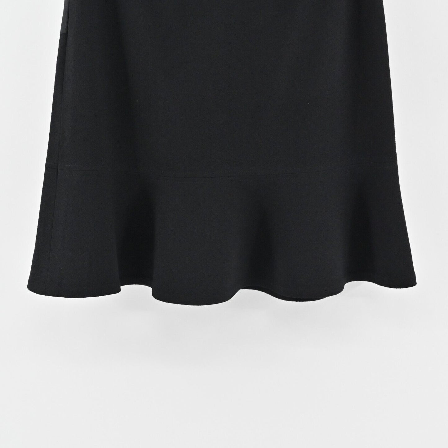 ETCETERA Skirt Size 4 Classic Solid Black Wool Flared Flounce Lined Front Pocket