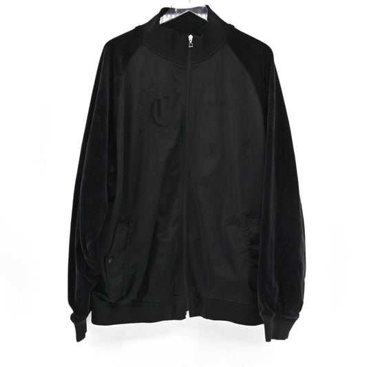 Vtg COOGI Jacket Mens Size 3XL Velour Track Black Full Zip Embroidered Retro 90s