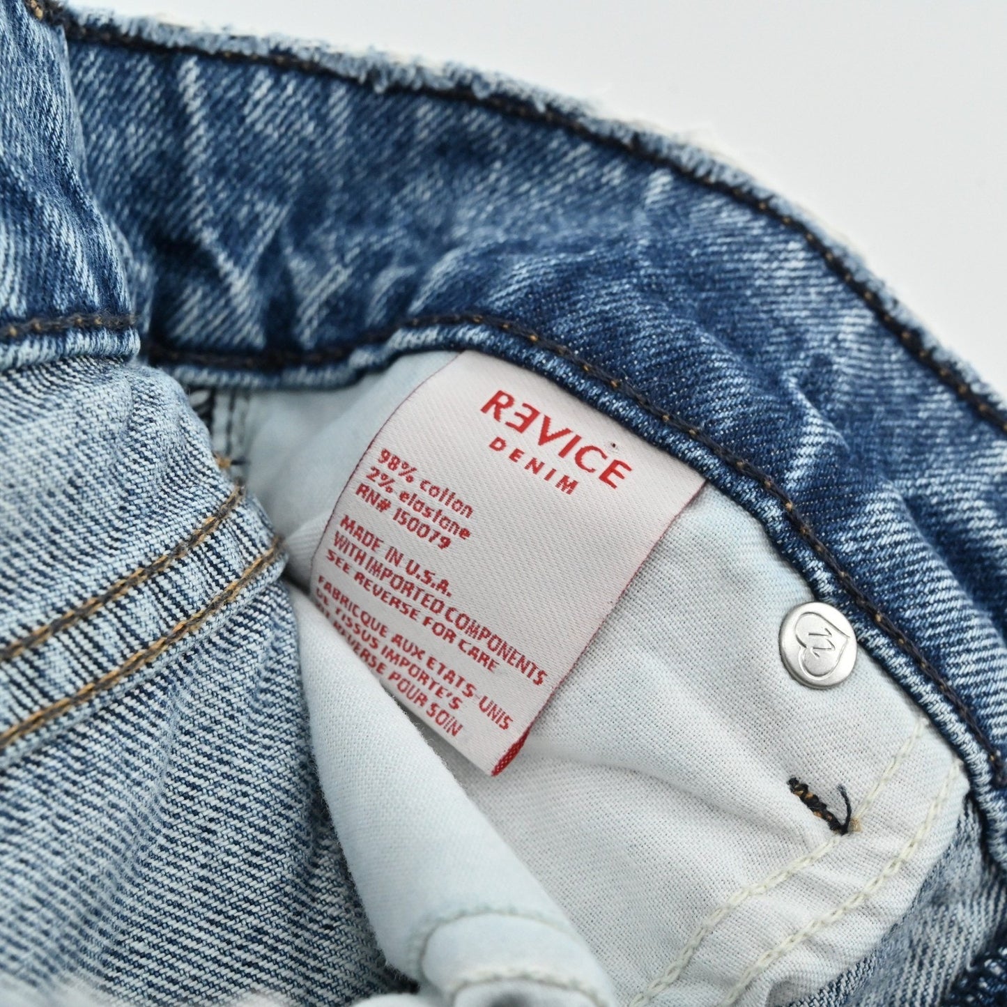 REVICE Womens Button Fly Jeans Size 29 Distressed Denim Festival High Rise Retro