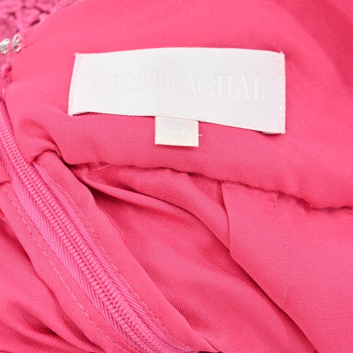 MIKAEL AGHAL Womens Pink Lace Dress Sz 4 Cut Out Coquette Crochet Cocktail Retro