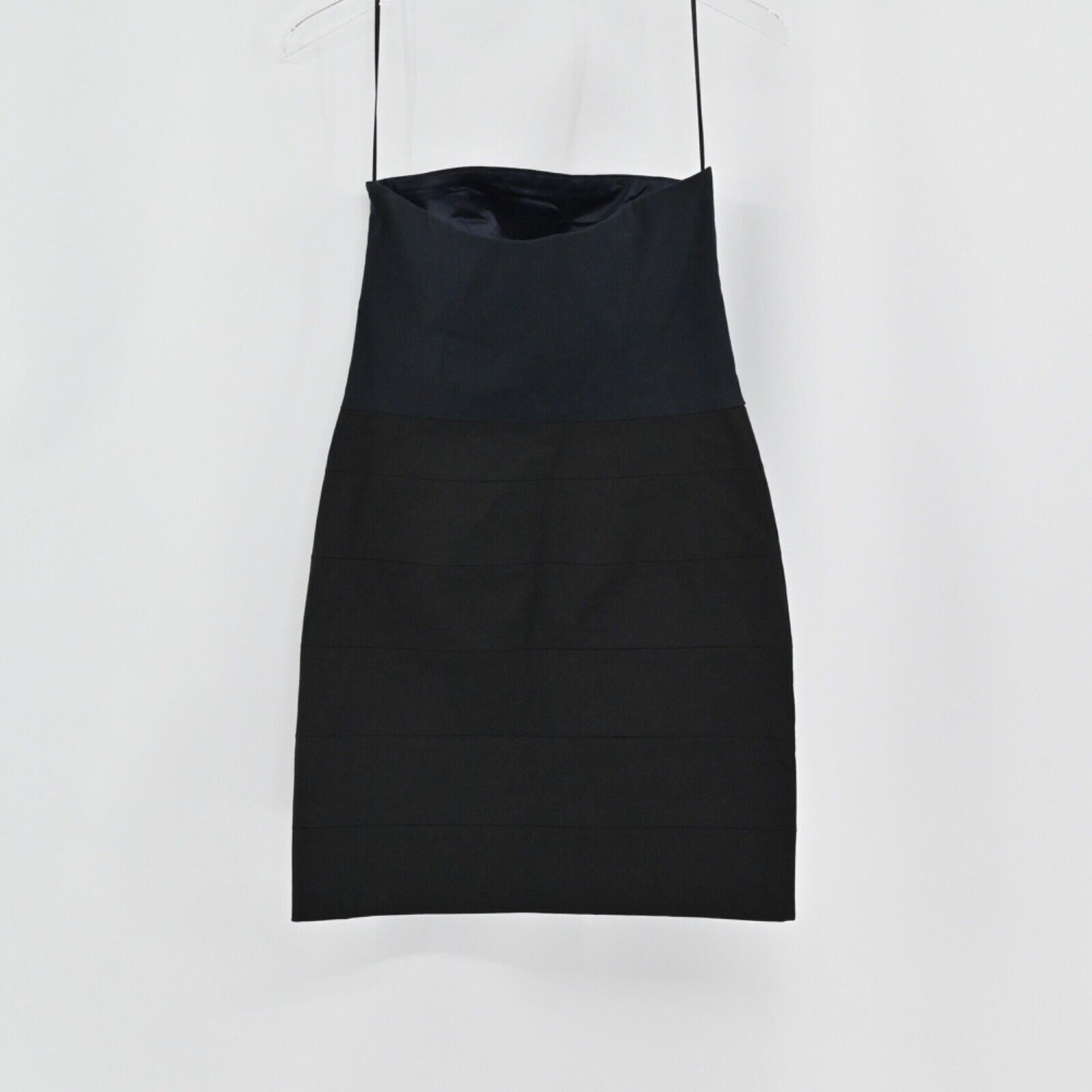 THEORY Dress Womens Size 2 Trela Strapless Mini Cocktail Blue Black Colorblock