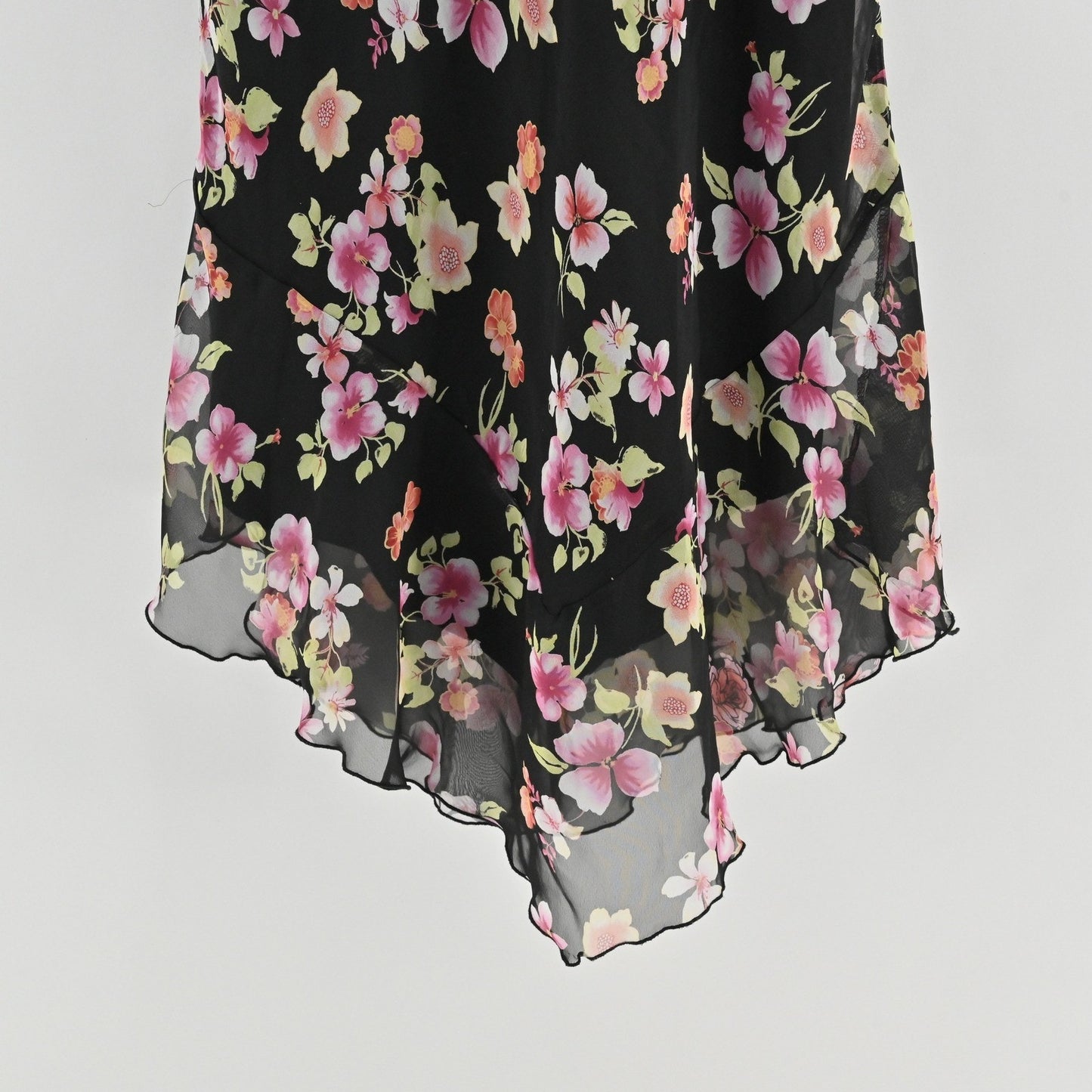 Vtg New York & Co Floral Midi Dress Size 14 Whimsigoth Fairygrunge Dark Romantic