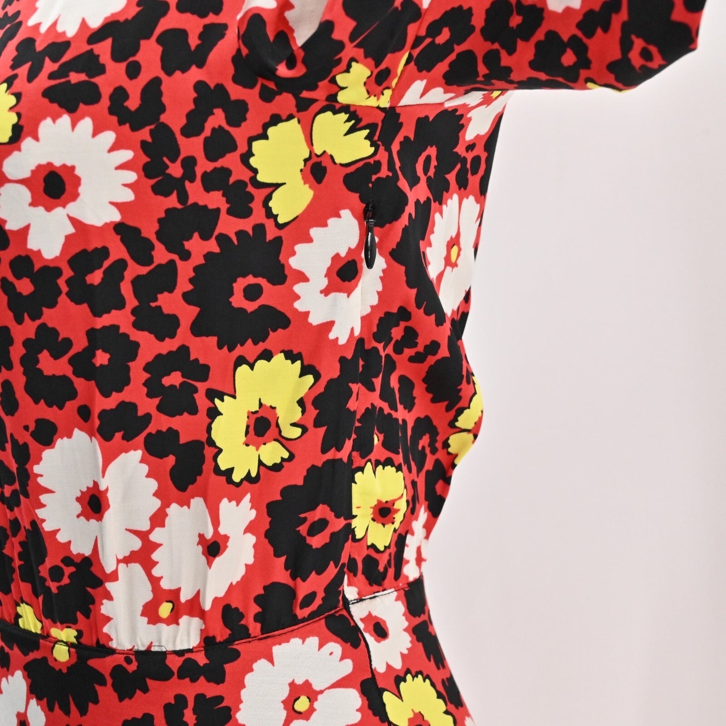 THE KOOPLES Wild Blossom Dress Size XS Floral Print Red Black Mini Maximalist