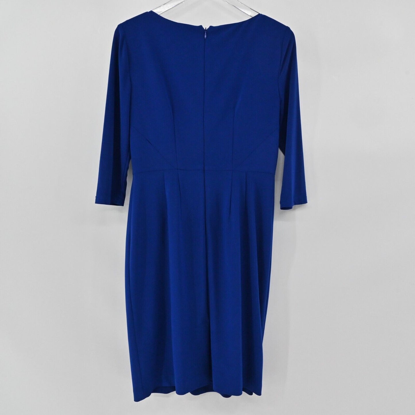 ADRIANNA PAPELL Dress Womens Size 6 Rosette Draped Cascade Solid Indigo Blue
