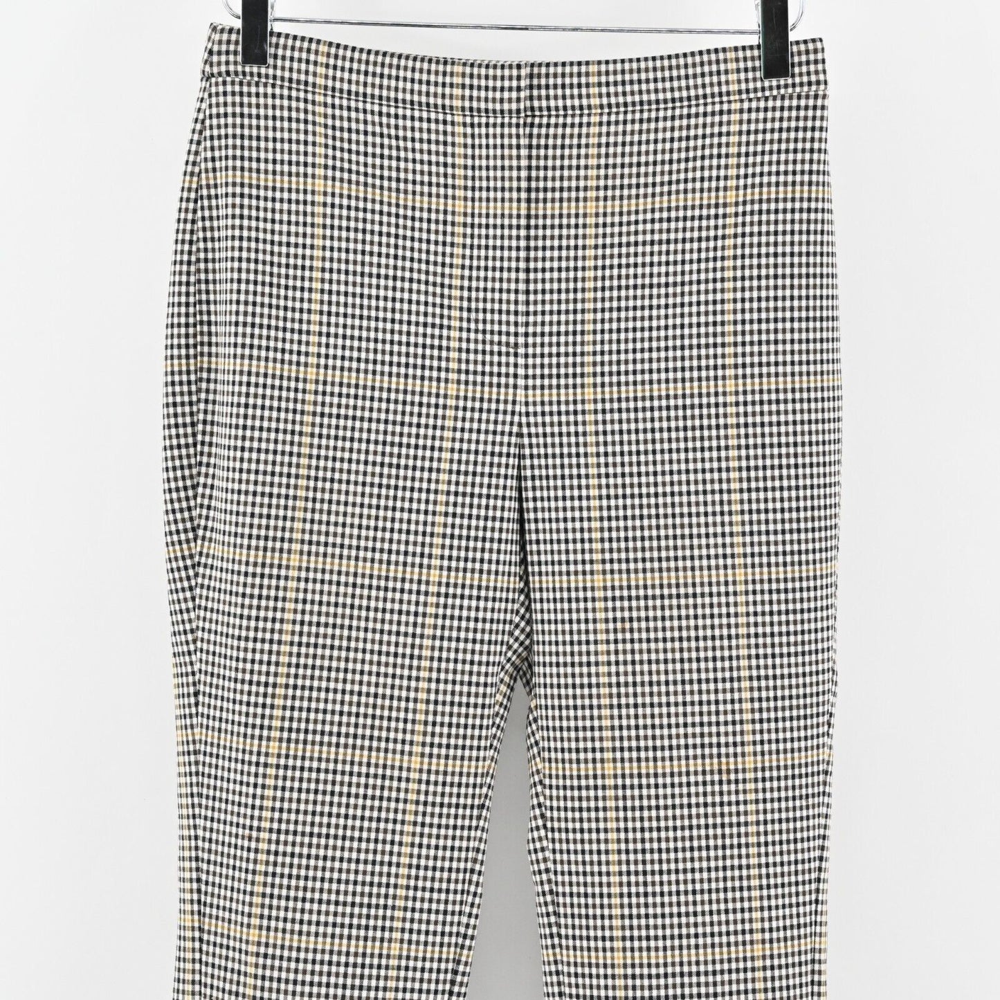 THEORY Pants Womens Size 2 Clean Straight Slit Dale Portland Plaid Wool Academia