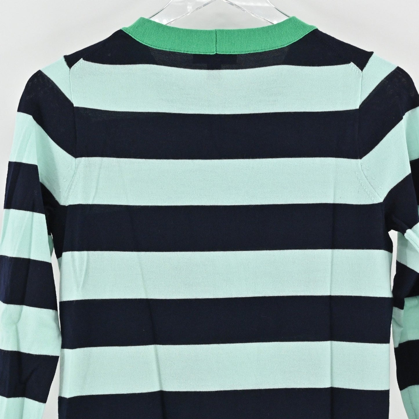 J Crew Womens Tippi Tie Neck Sweater Size M Merino Wool Striped Cozy Preppy Chic