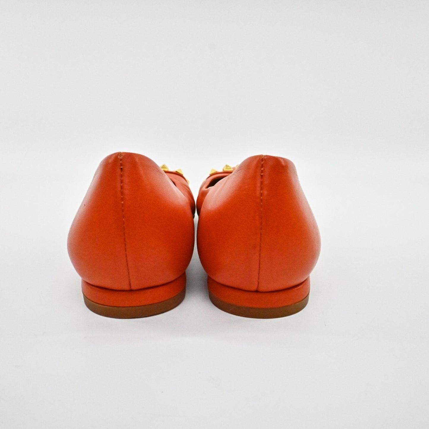 FRENCH SOLE NY Norse Leather Studded Flats Womens Size 5.5B Pointed Toe Gold