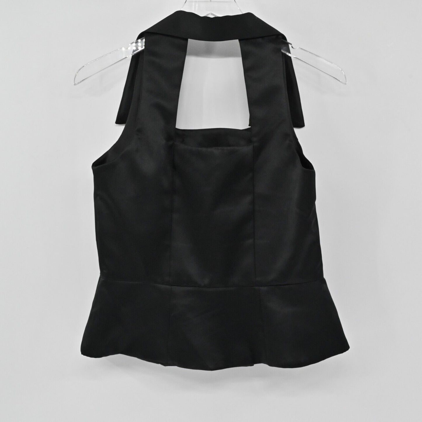 JESSICA HOWARD Vest Womens Size 6 Black Satin Double Breasted Sleeveless Collar