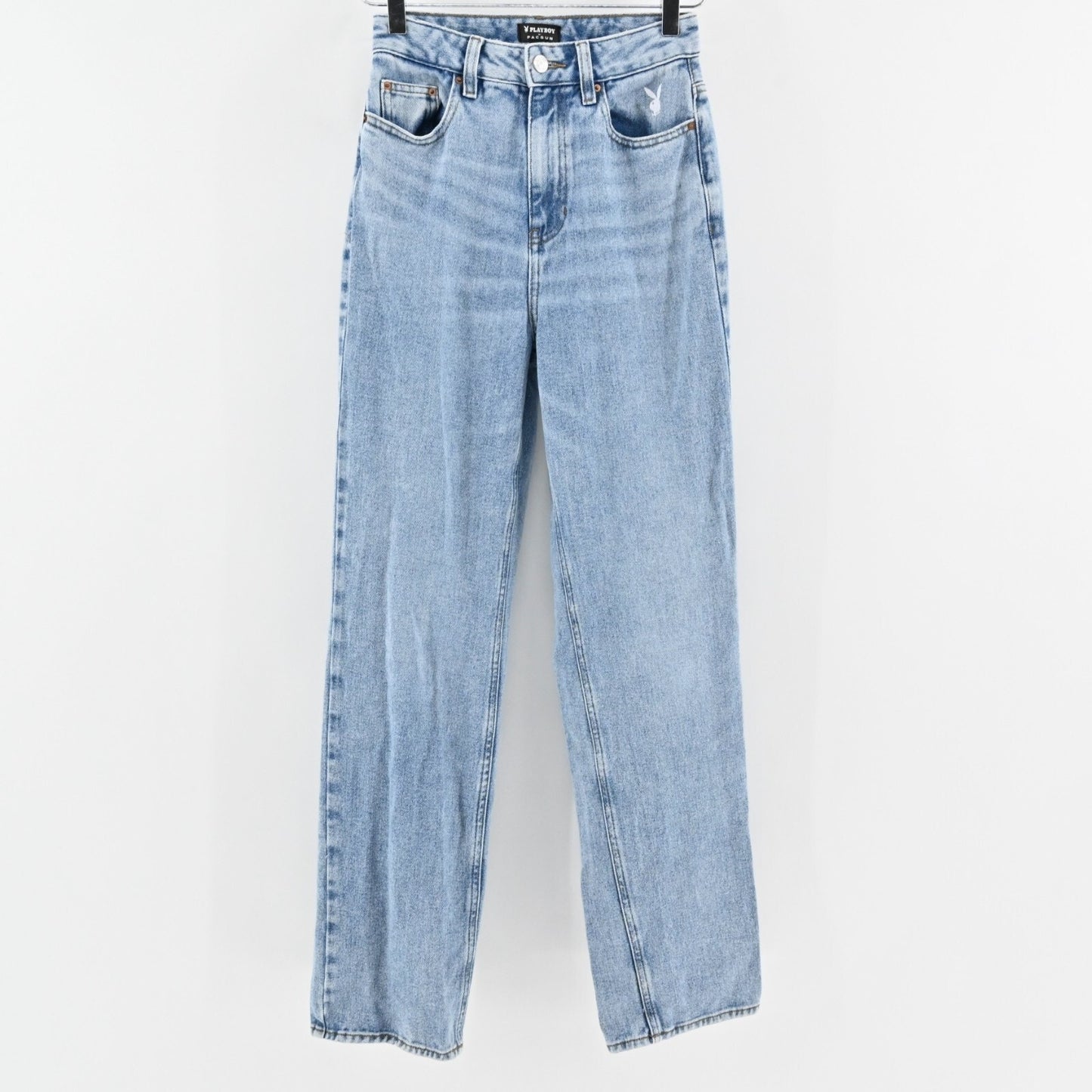 Playboy X Pacsun Slash Mom Jeans Size 25 Distressed Rainbow Paint Pocket Pride