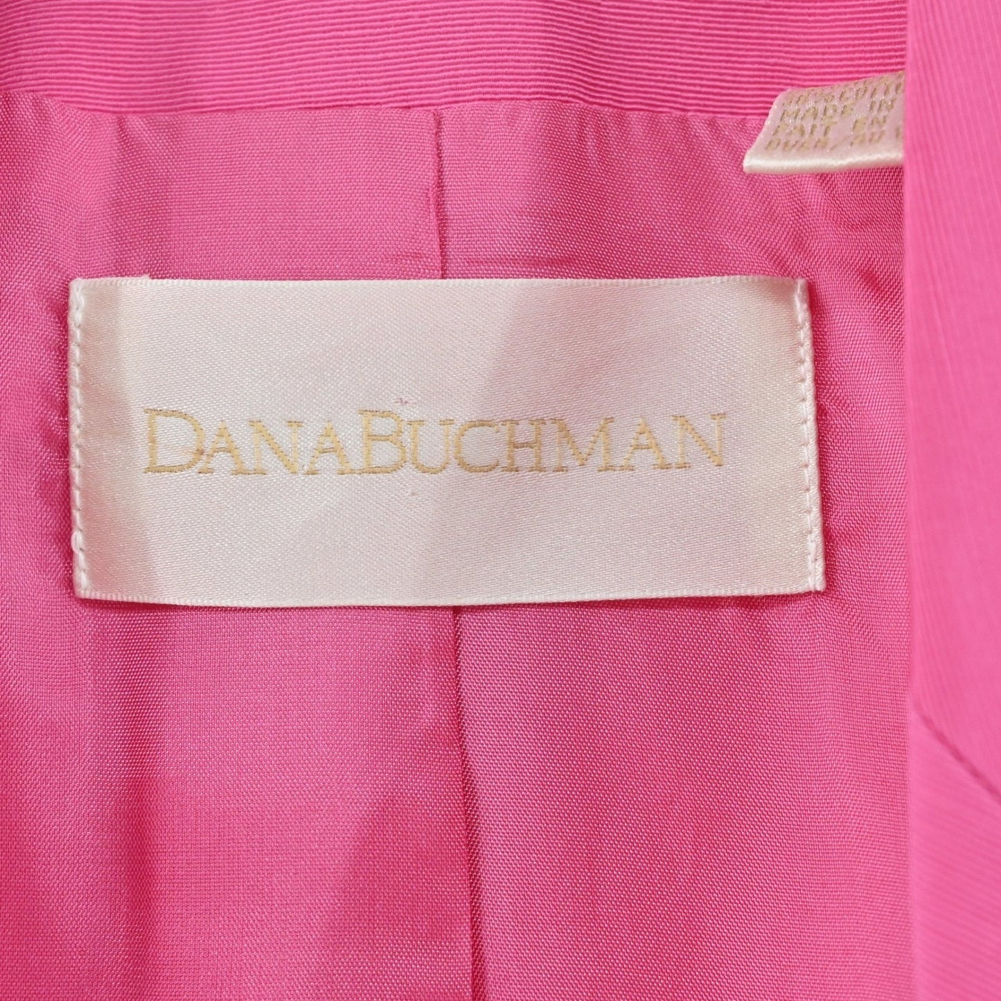 Vtg 90s Dana Buchman Skirt Suit Set Size 8/10 Pink Cotton Academia Preppy Career