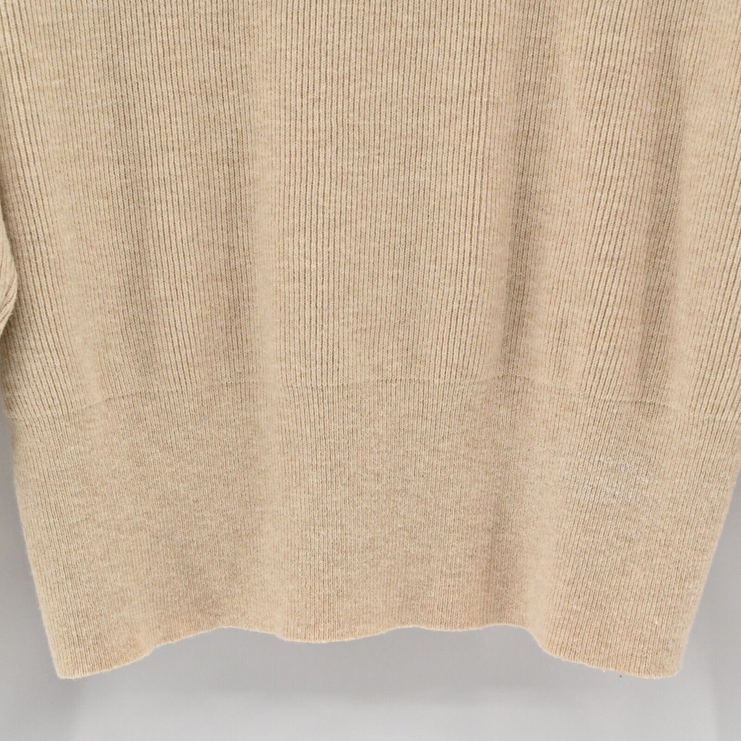 J CREW Sweater Womens Size S Long Sleeve Ribbed Knit Tan Round Neck Top Neutral